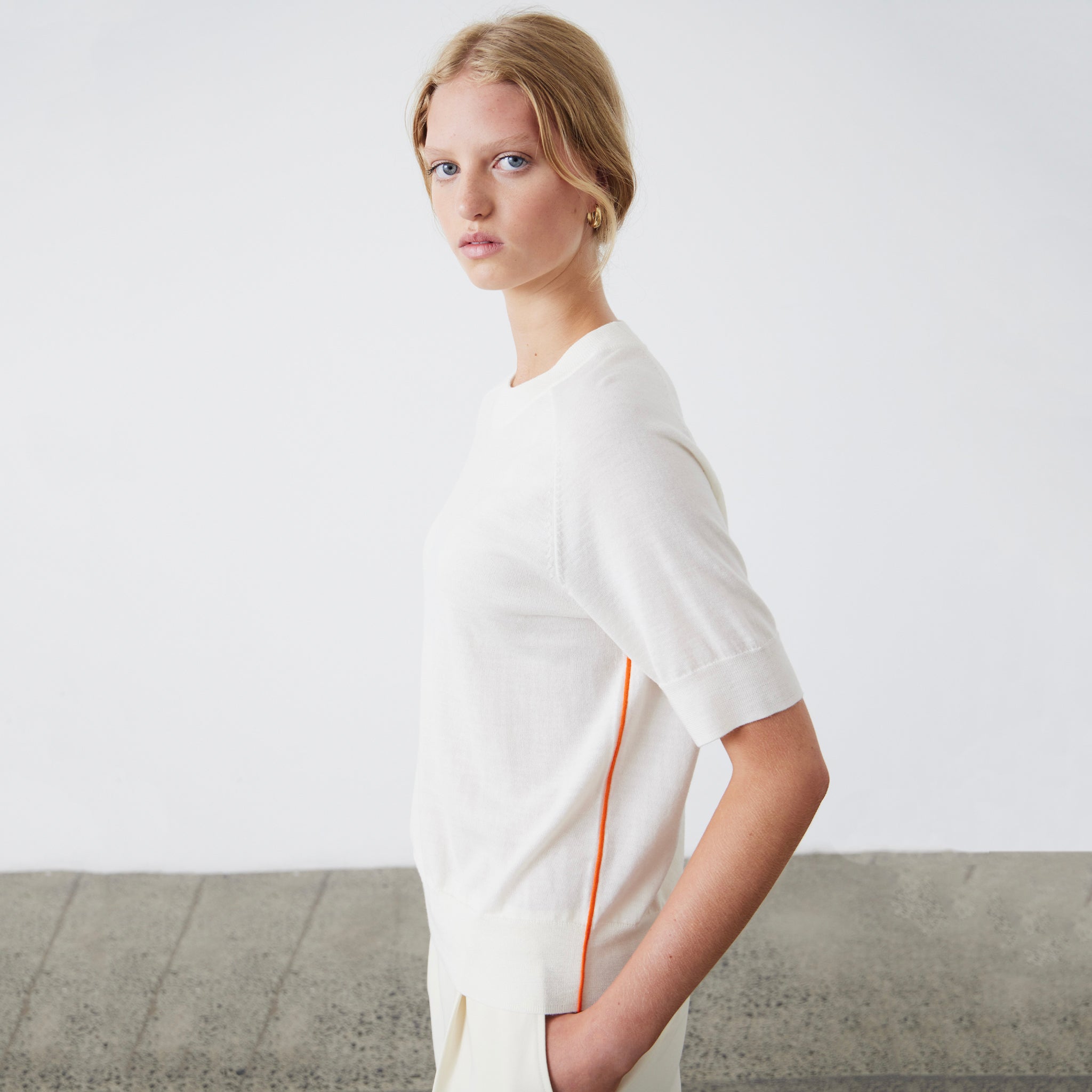 Laing Ultimate Merino Knit T-Shirt - Cream