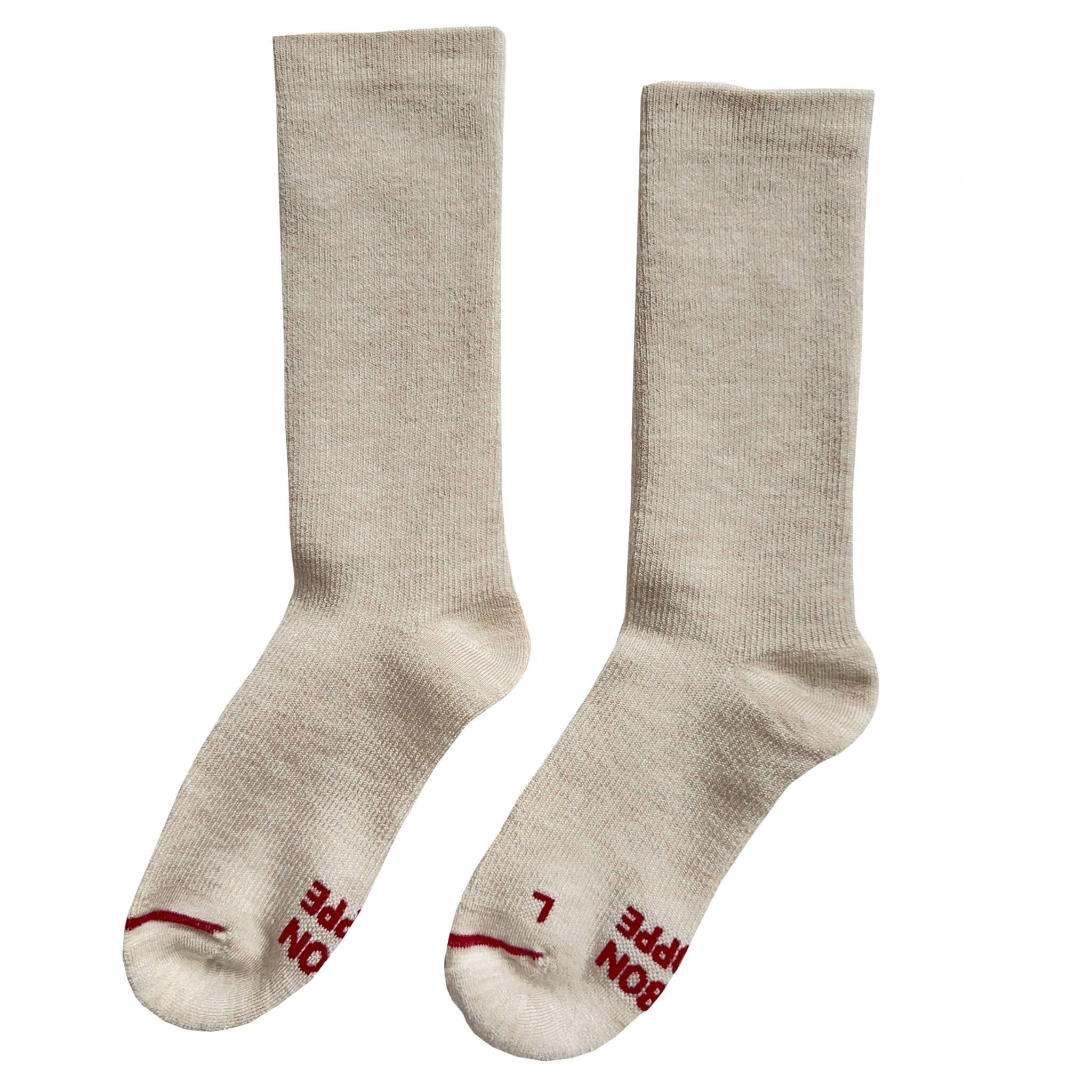 Le Bon Shoppe Camper Socks - Oatmeal, comfortable Merino wool blend socks for adventures and daily wear.