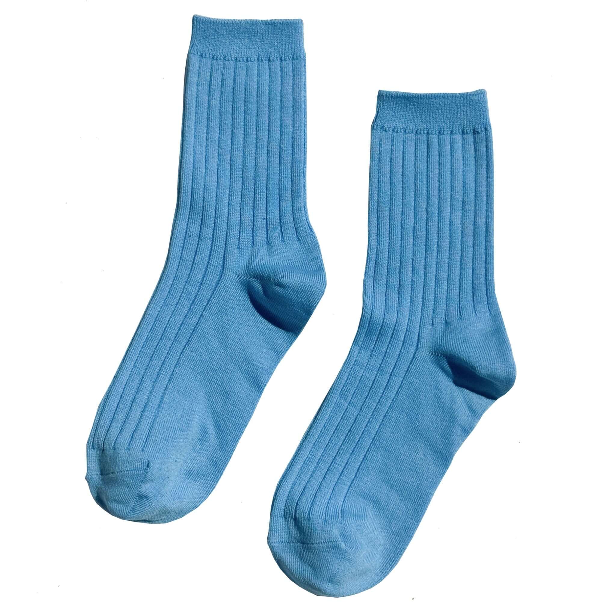 Le Bon Shoppe Her Cotton Socks - Blue Water in breathable cotton-blend, ribbed design for ultimate comfort.