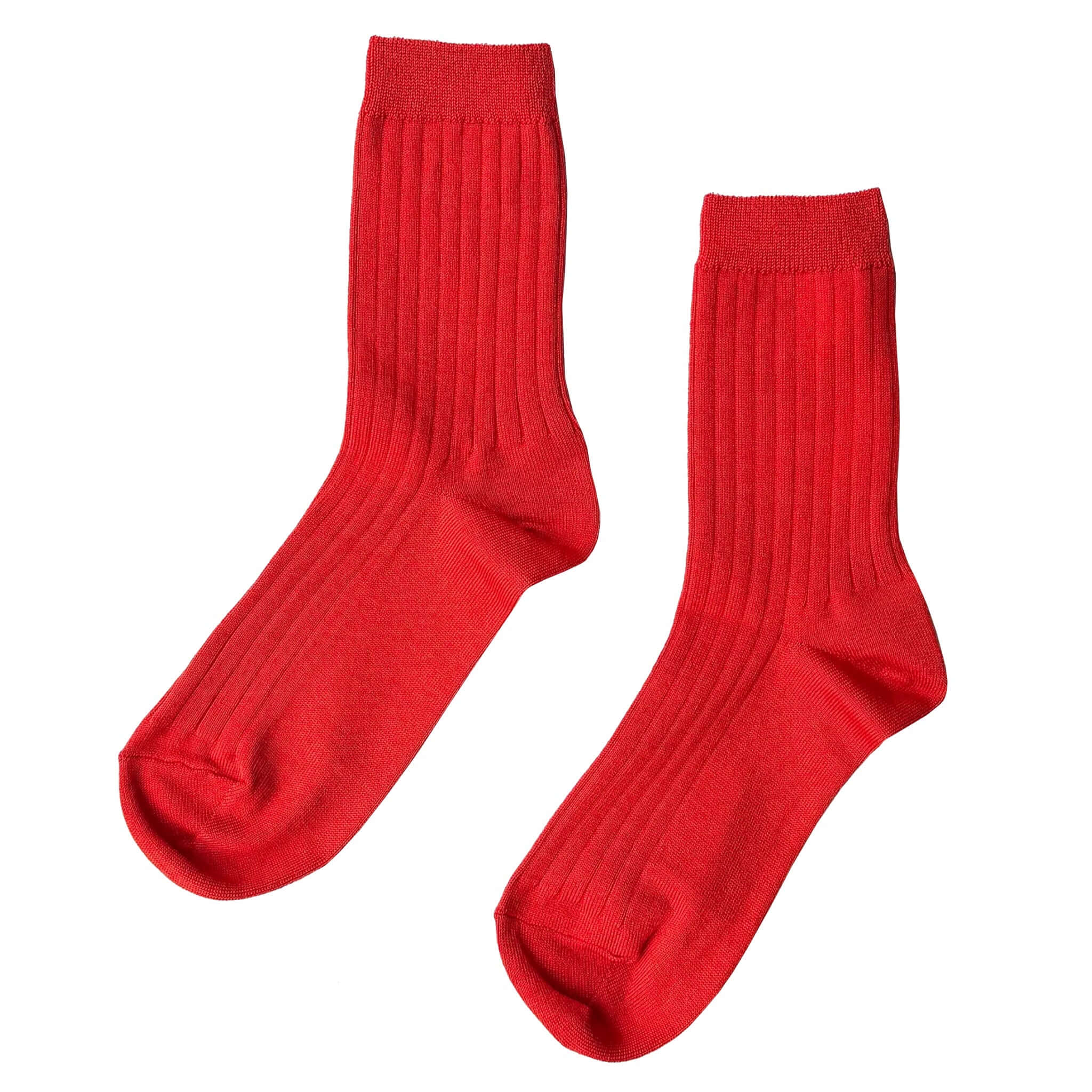 Le Bon Shoppe Her Cotton Socks - Ketchup, classic ribbed red socks perfect for any footwear.