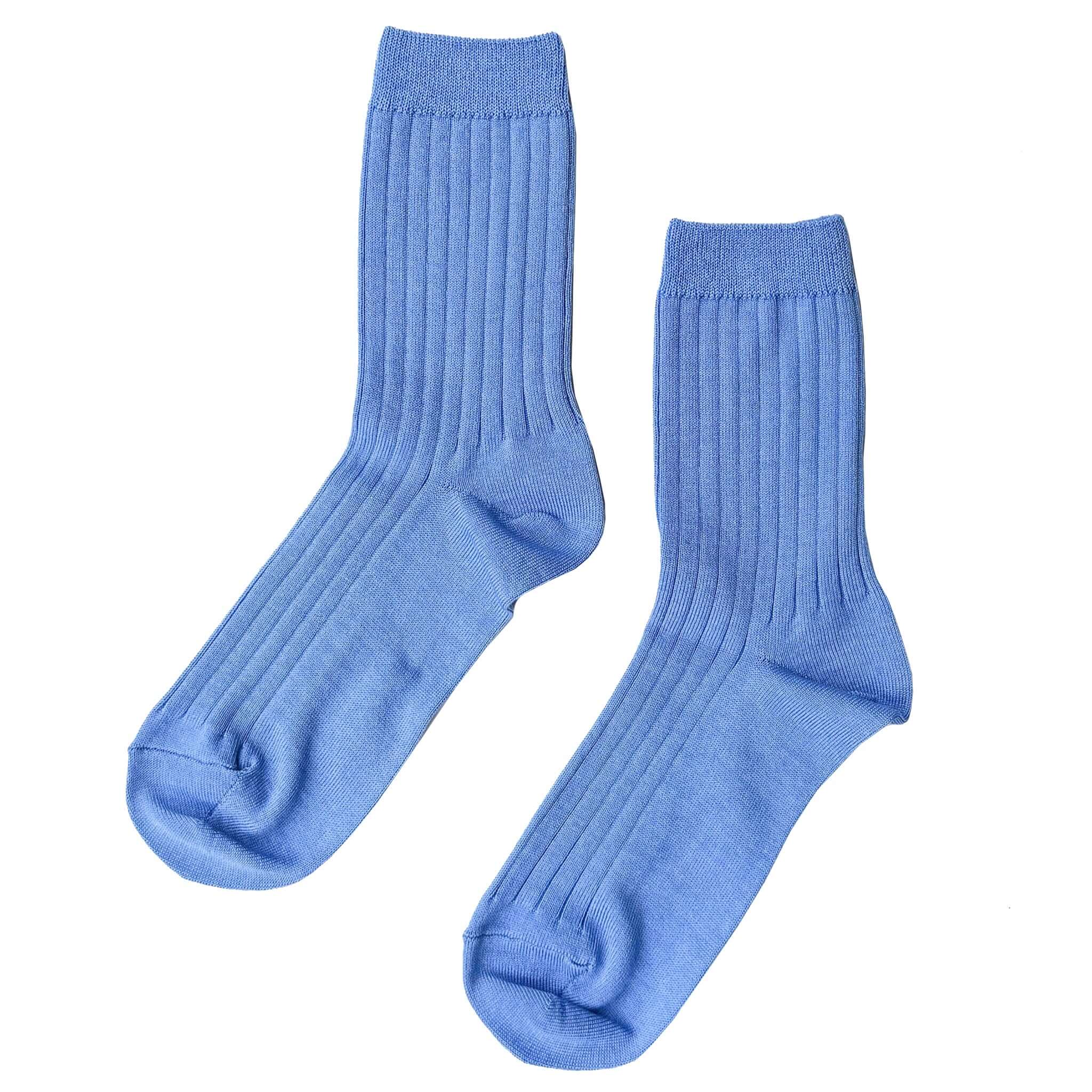 Le Bon Shoppe Her Socks - Periwinkle, classic ribbed design in beautiful periwinkle blue, perfect fit for any occasion.