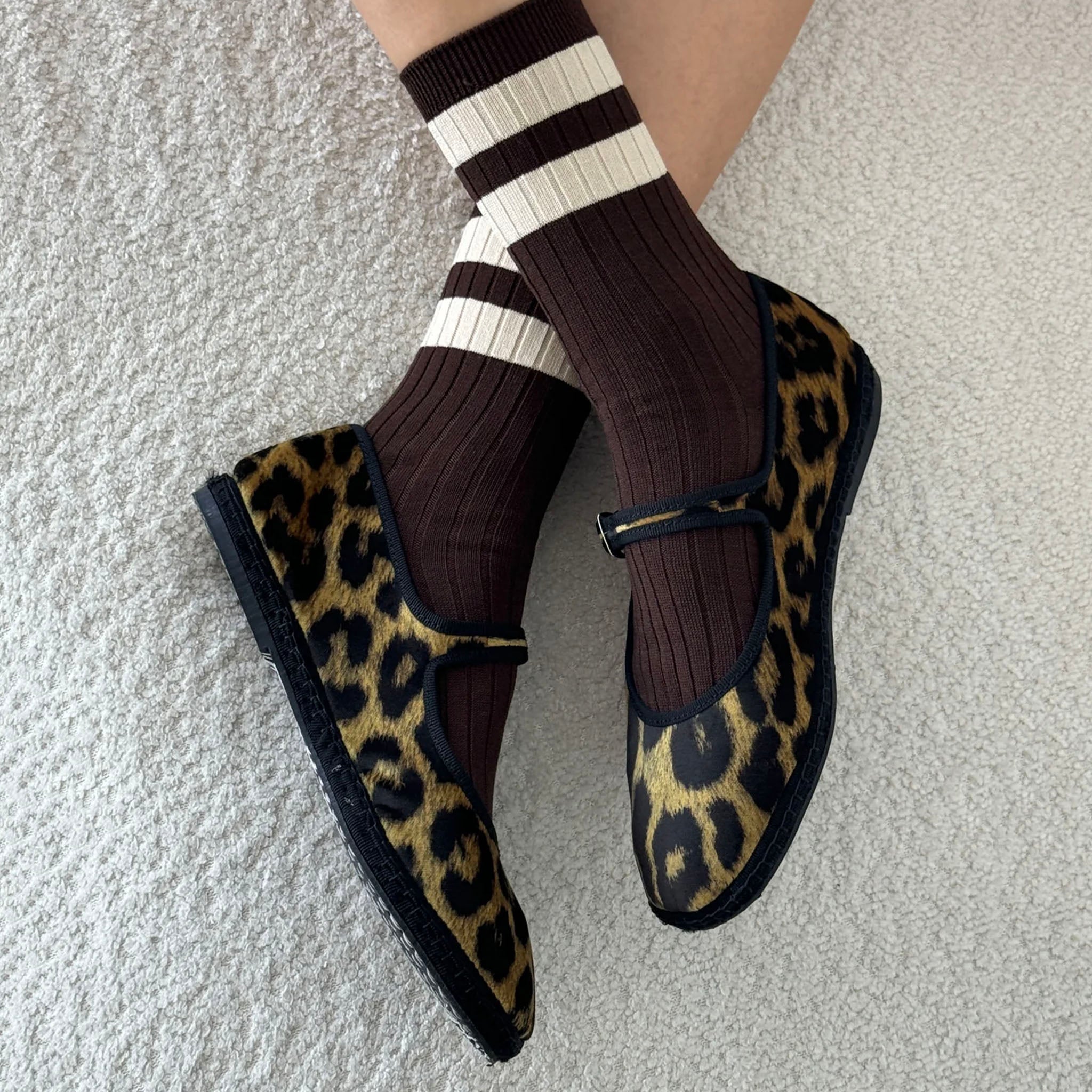 Le Bon Shoppe Her Varsity Socks - Espresso