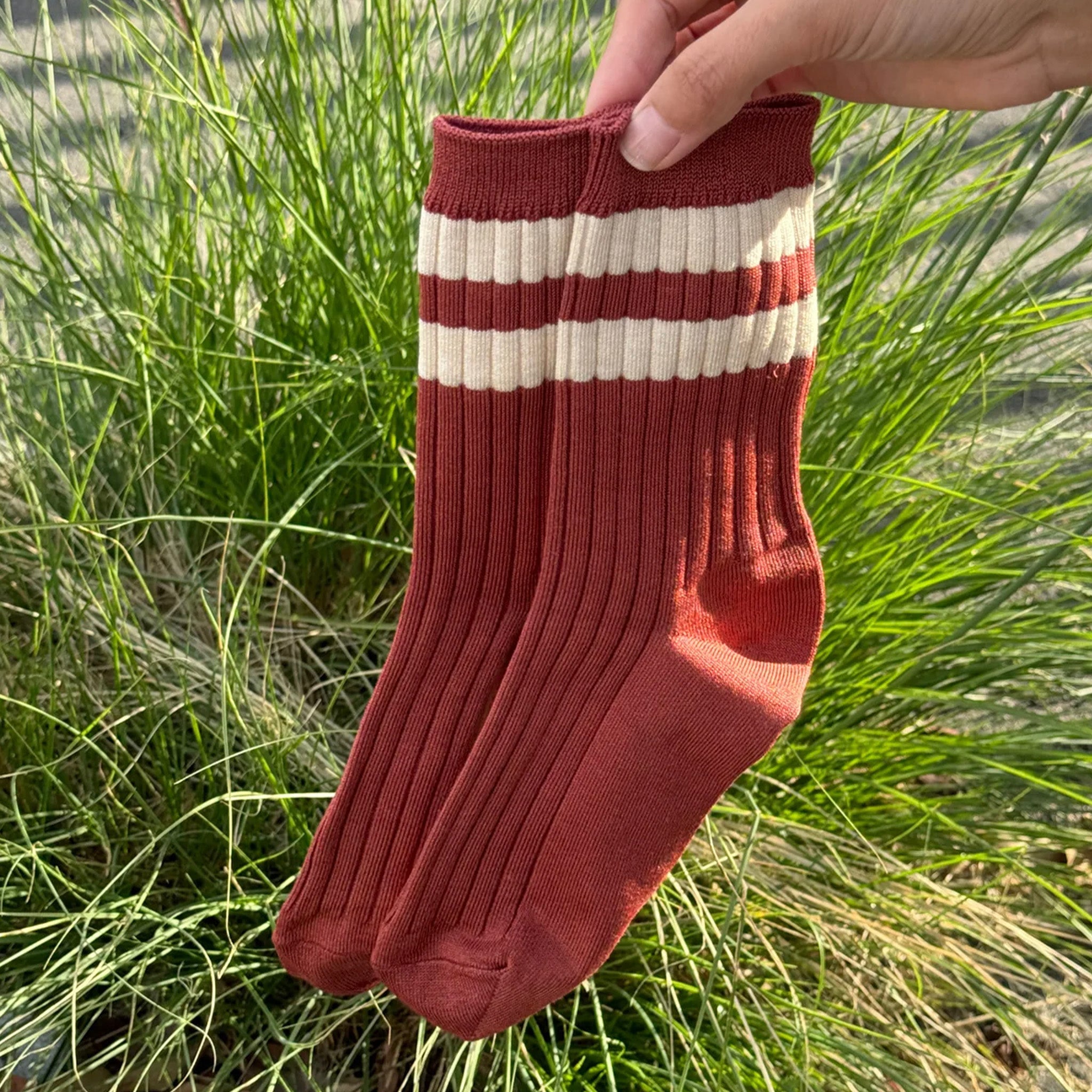 Le Bon Shoppe Her Varsity Socks - Tandoori