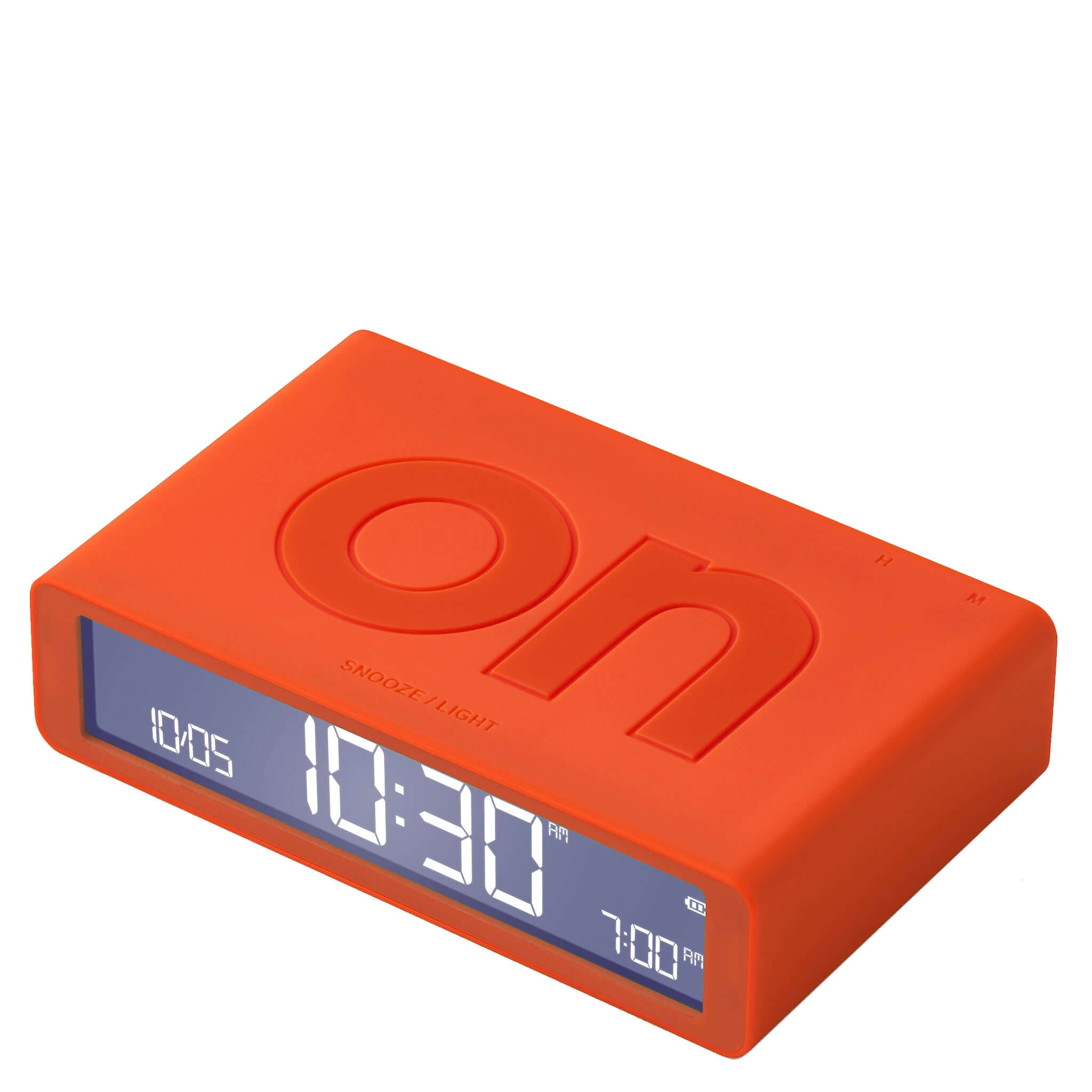 Orange Lexon Flip Classic Reversible LCD Alarm Clock