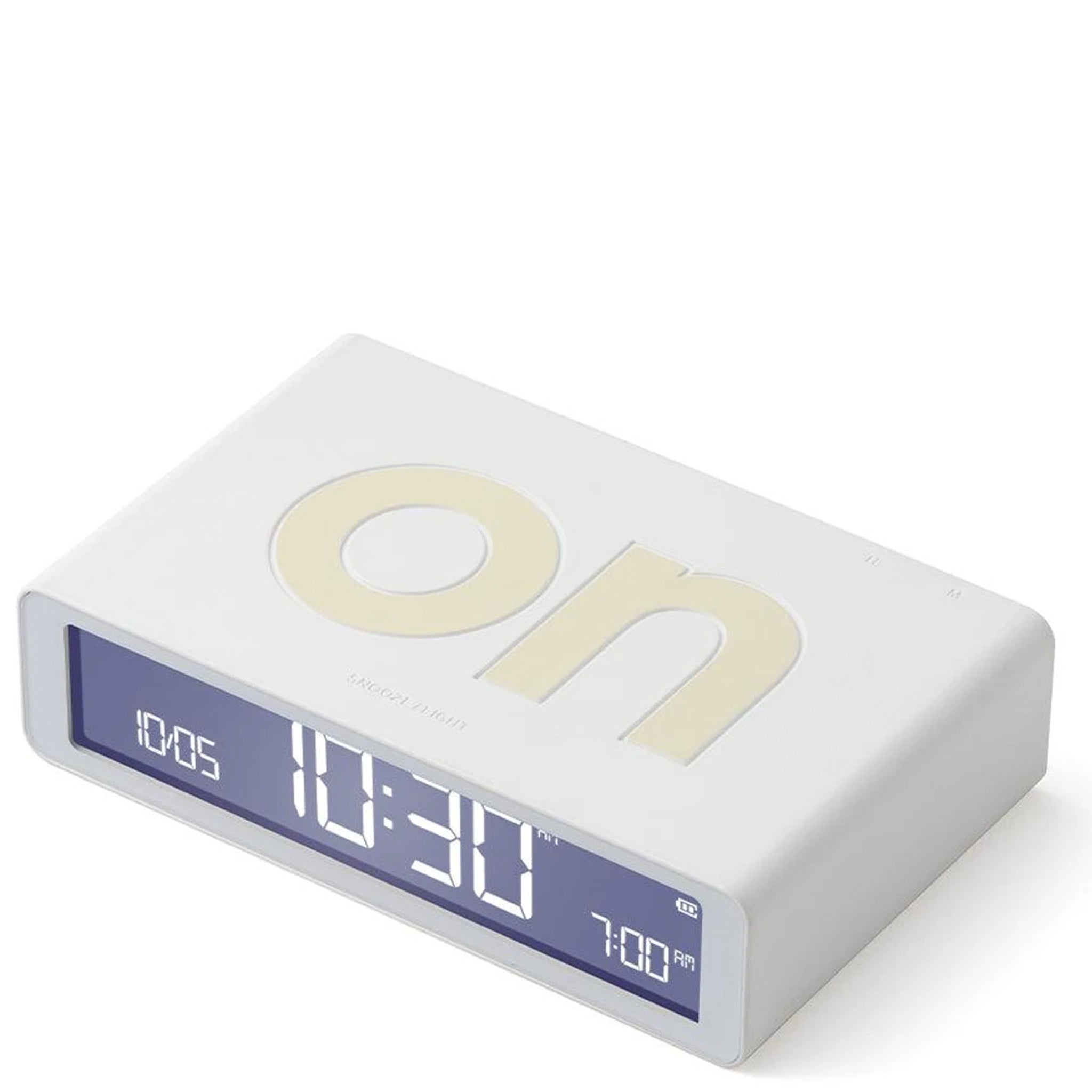 Lexon Flip Classic Reversible LCD Alarm Clock - White