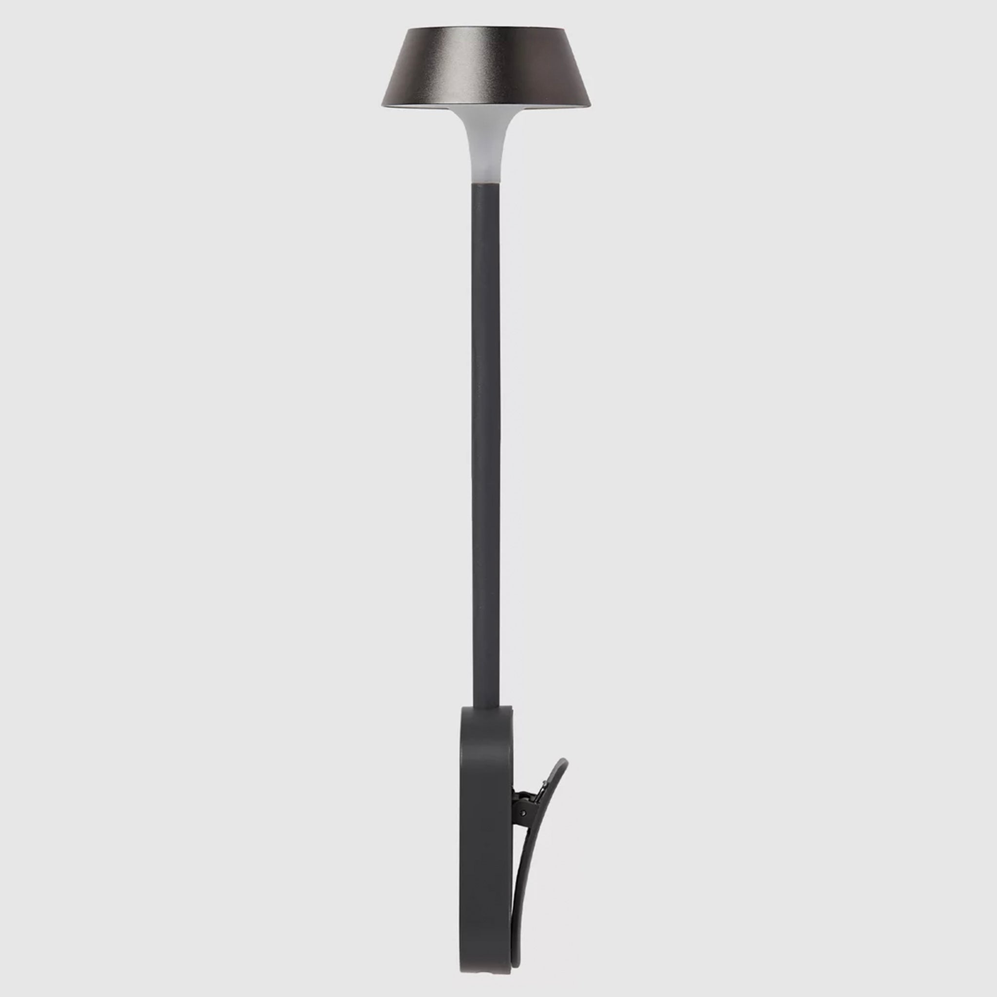 Lexon Mimi Clip-on Reading Lamp - Gunmetal with sleek aluminium lampshade and minimalist design