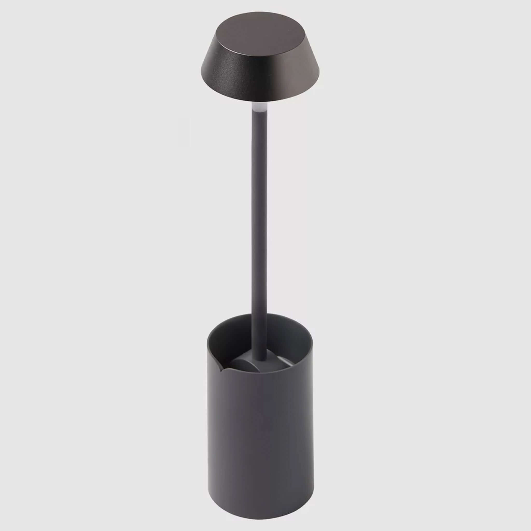 Lexon Mimi Clip-on Reading Lamp - Gunmetal elegantly designed with a sleek aluminium lampshade.