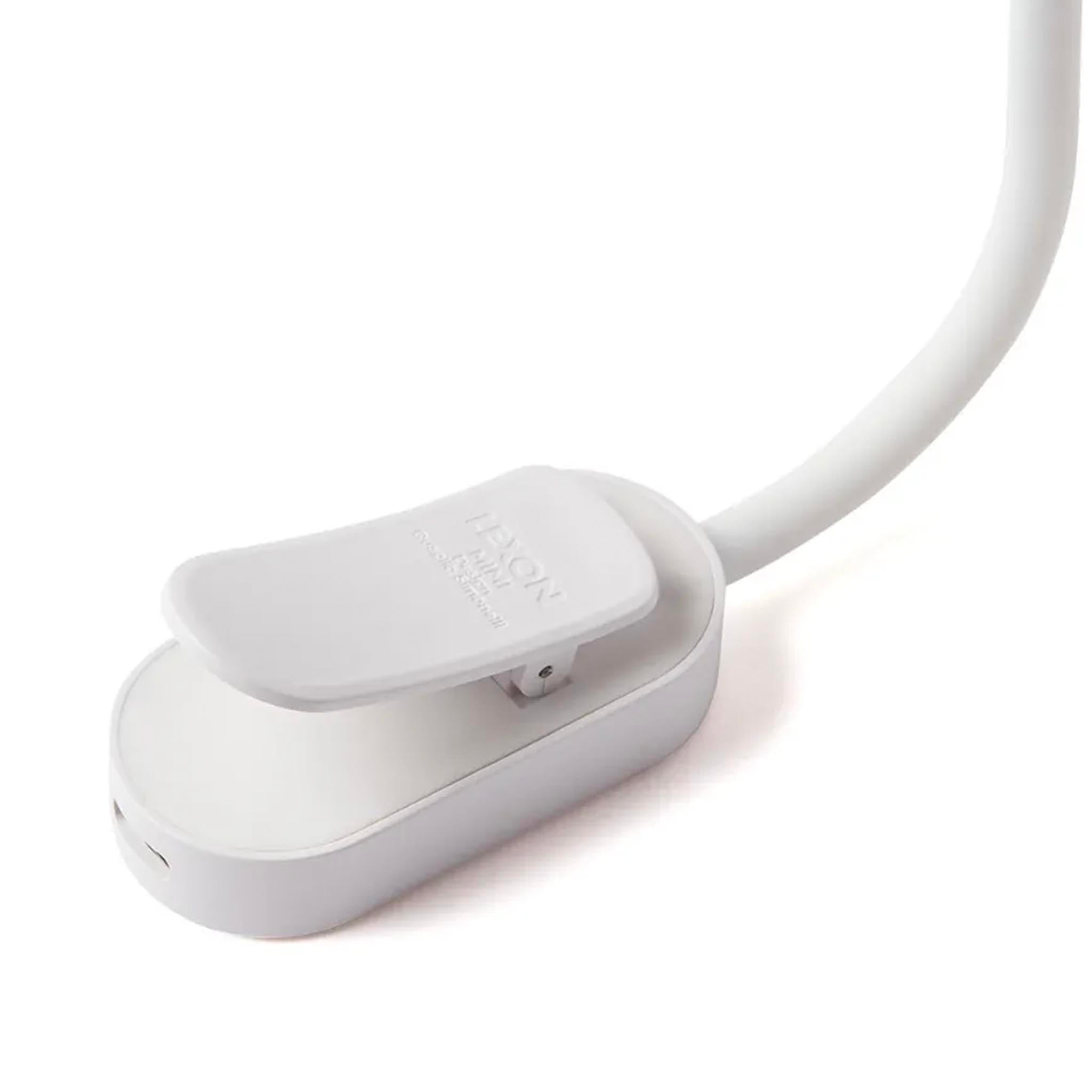 White LED desk lamp with flexible neck on a white background