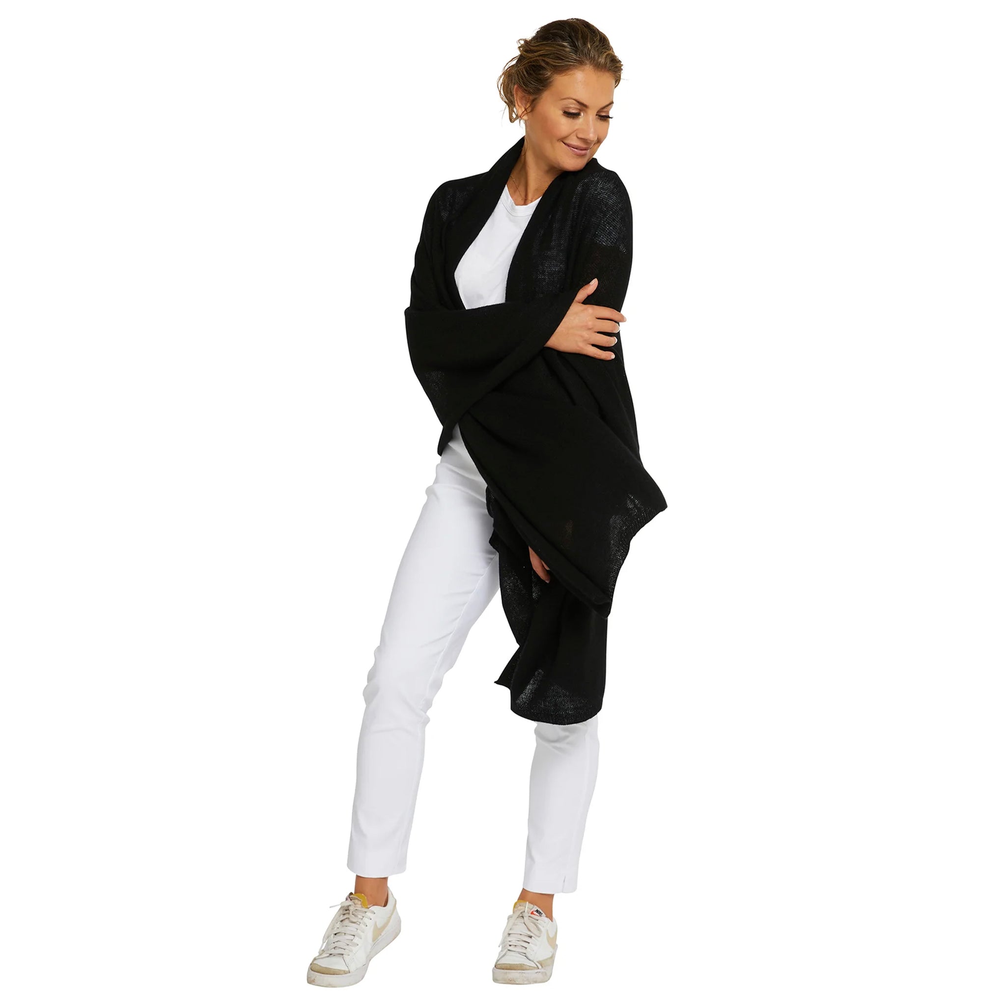 Lightweight Cashmere Wrap - Ebony