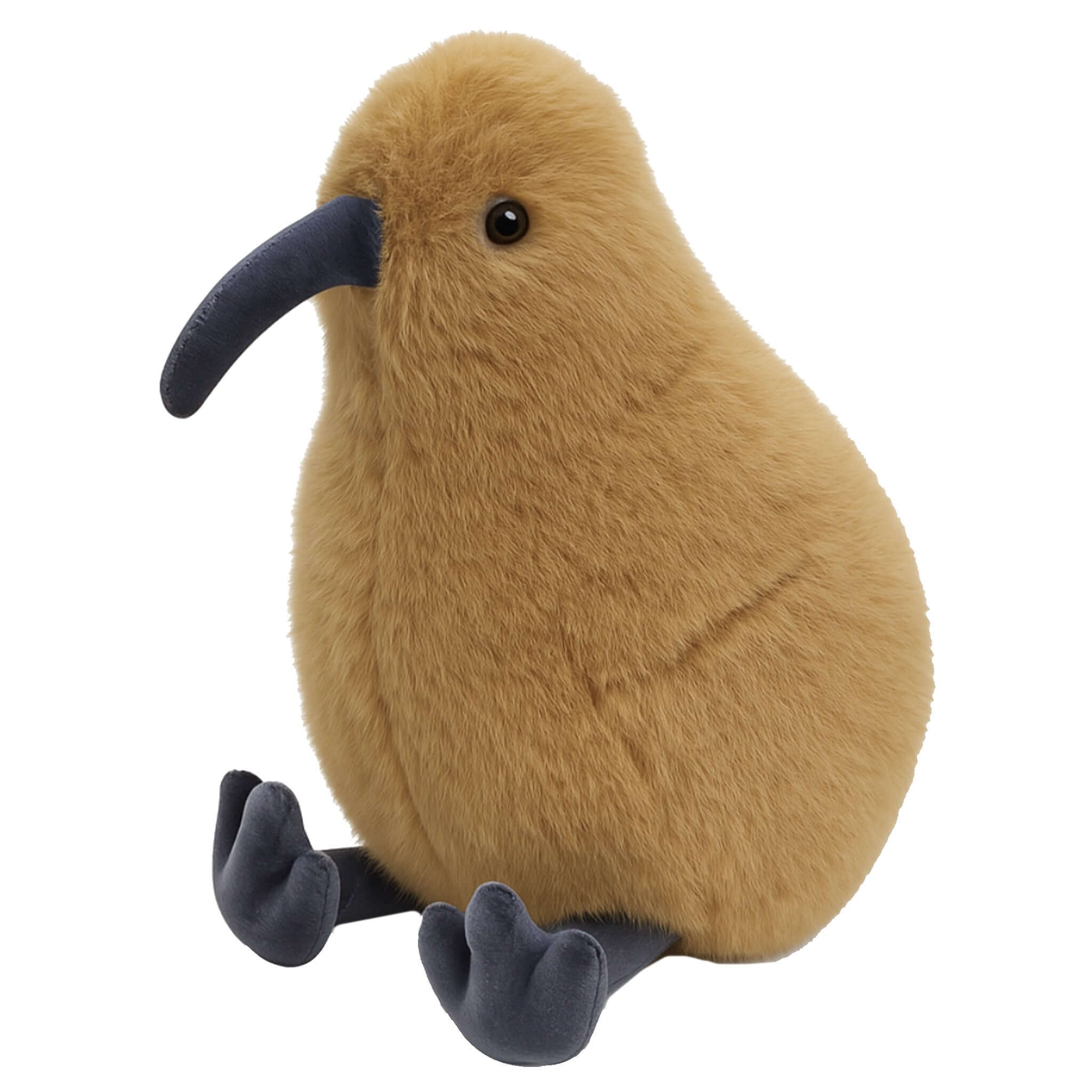 Alt Tag: Lily & George Koko the Kiwi - Brown plush kiwi soft toy, cuddly recycled polyester nursery gift