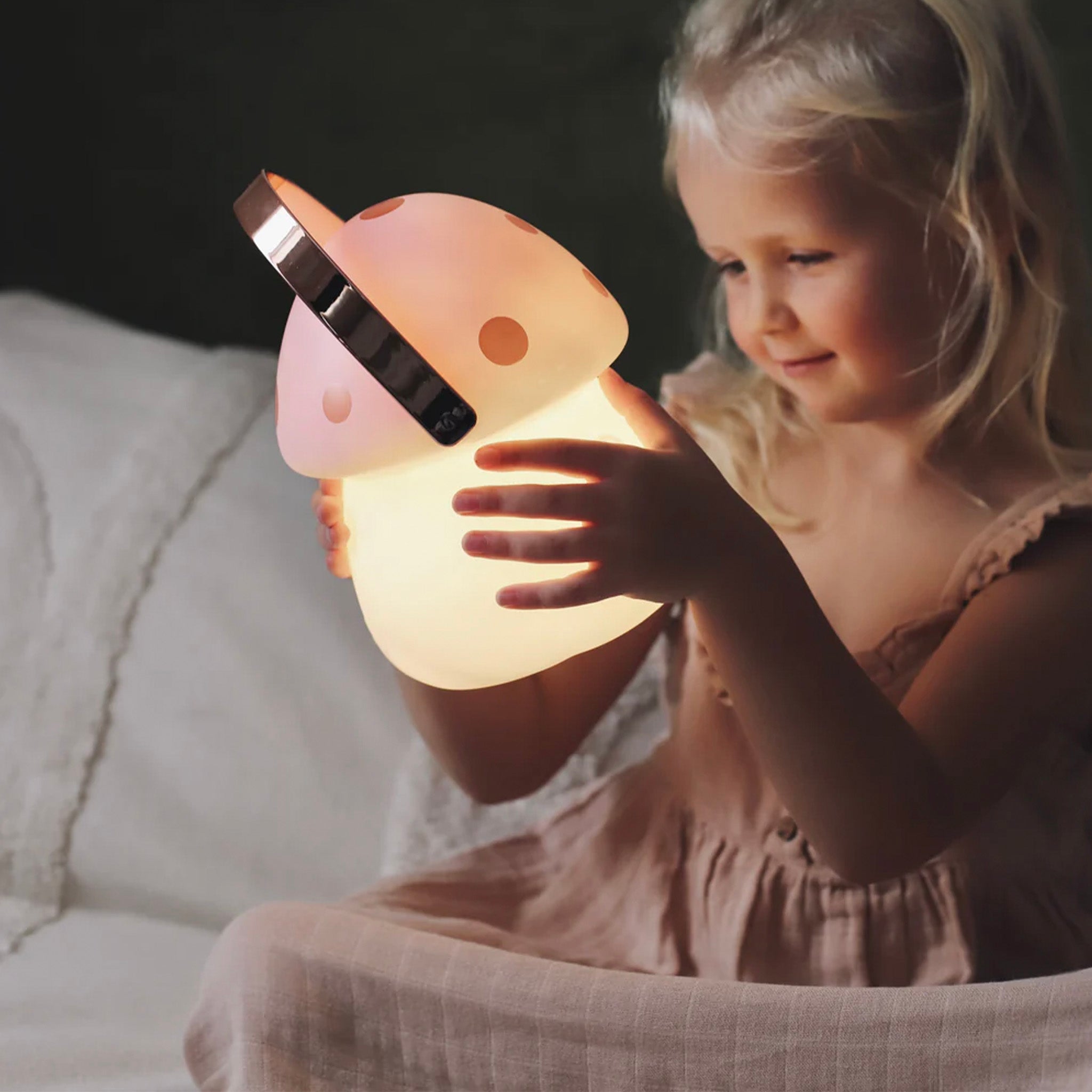 Little Belle Fairy House USB Charging LED Carry Lantern - Pink & Rose Gold