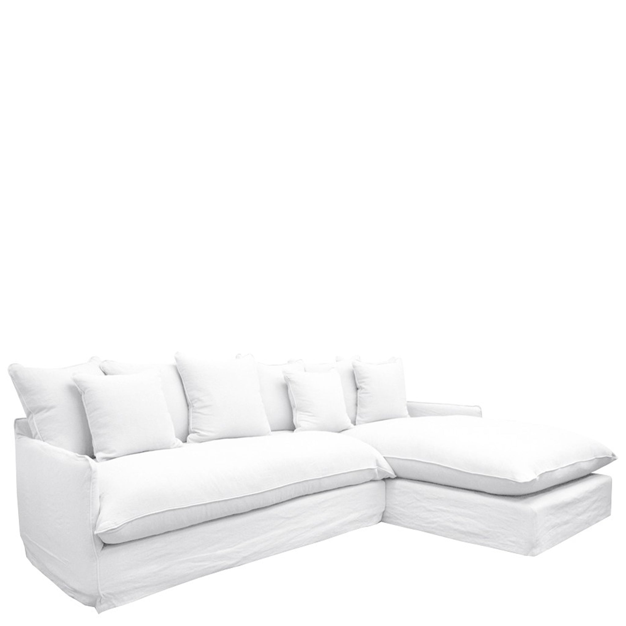 Lotus 2.5 Seater Modular Sofa with R/H Chaise - White