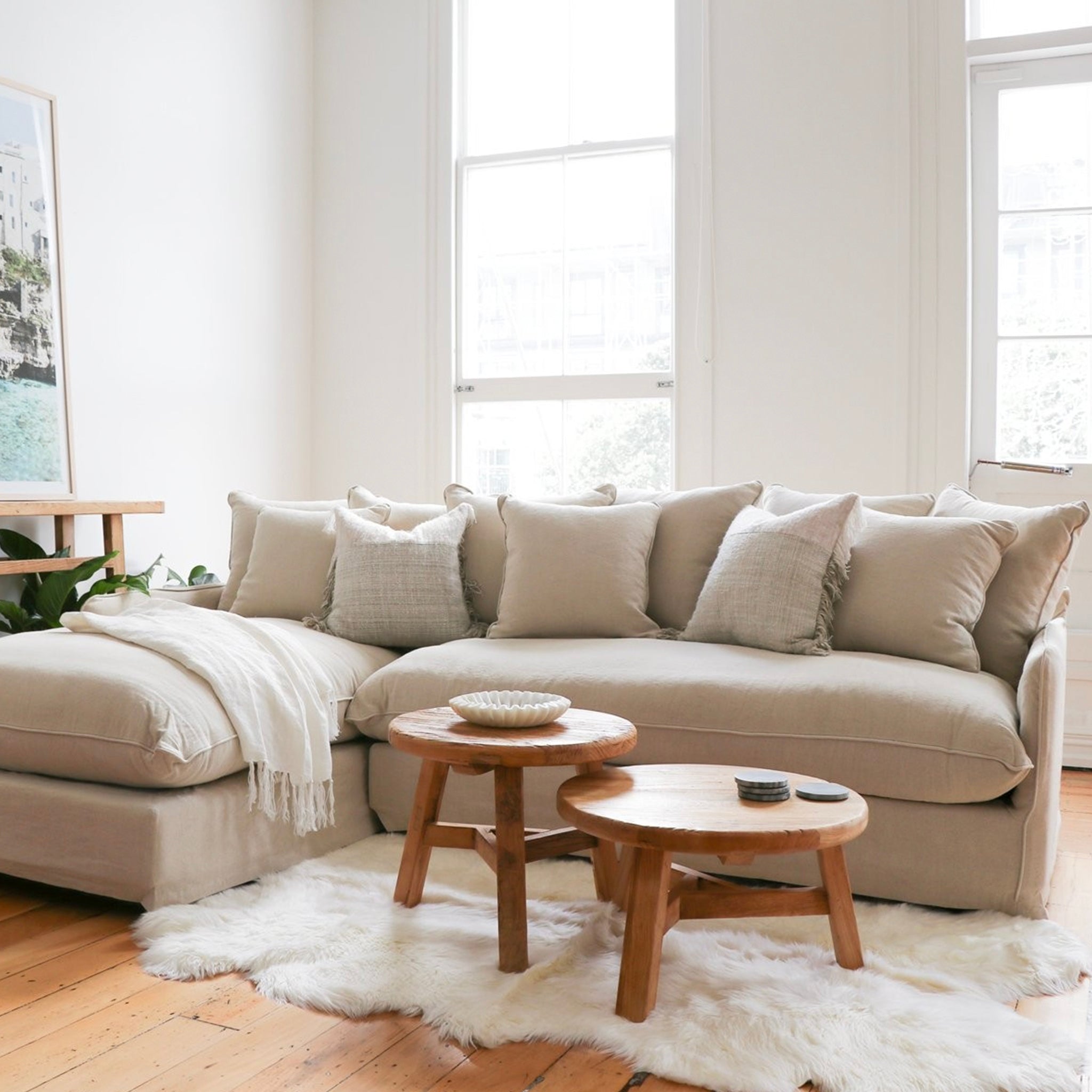 Lotus 2.5 Seater Modular Sofa with L/H Chaise - Oatmeal