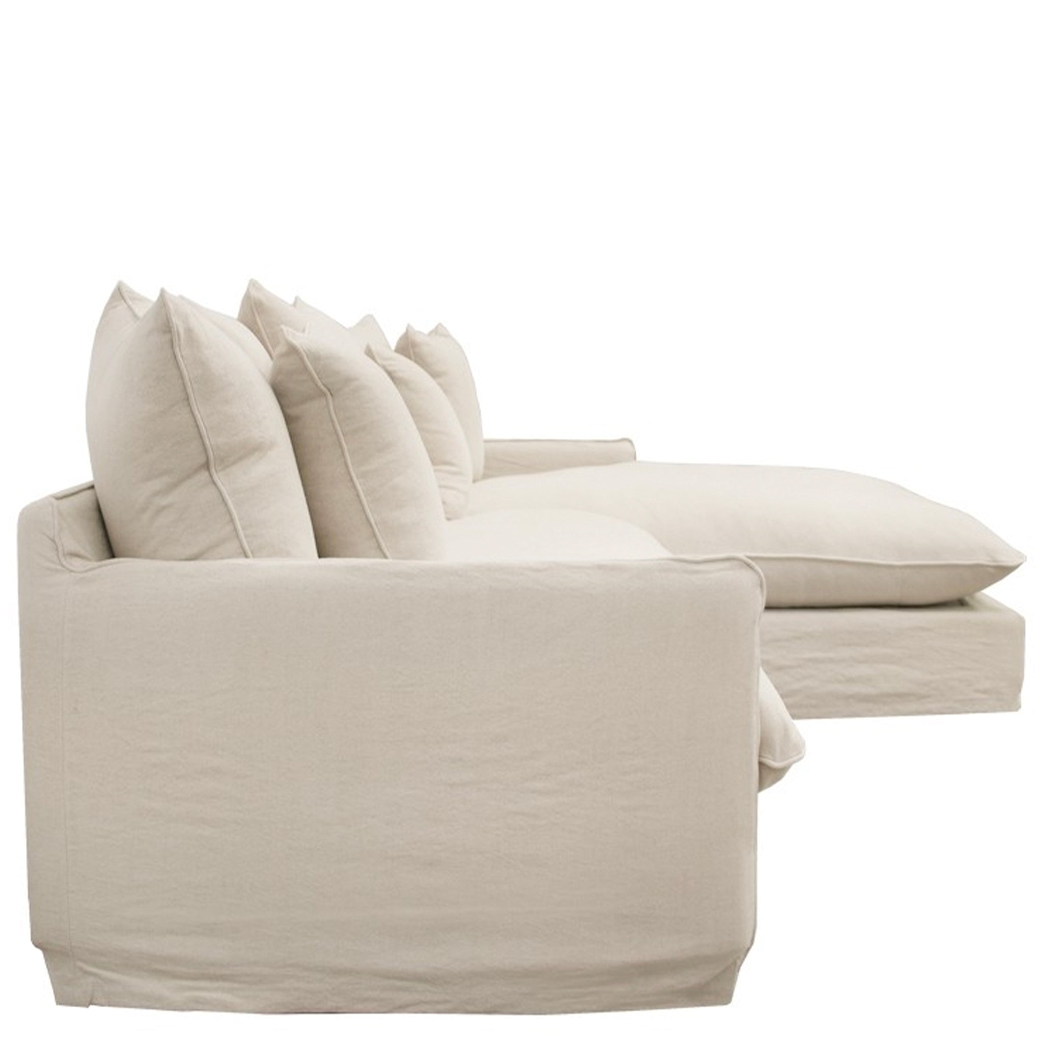 Lotus Slipcover 2.5 Seater Modular Sofa with R/H Chaise - Oatmeal