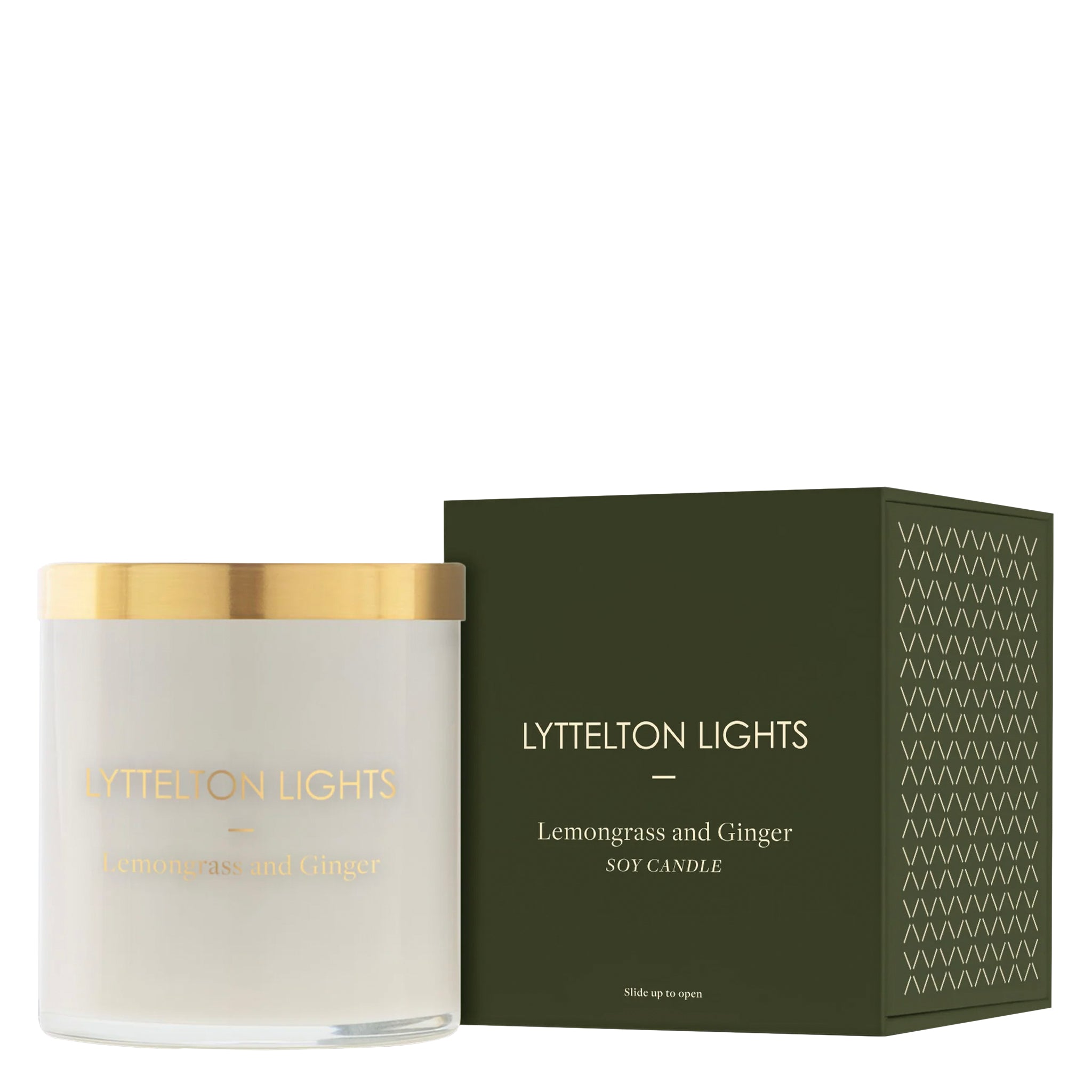 Lyttelton Lights candle and packaging on a white background