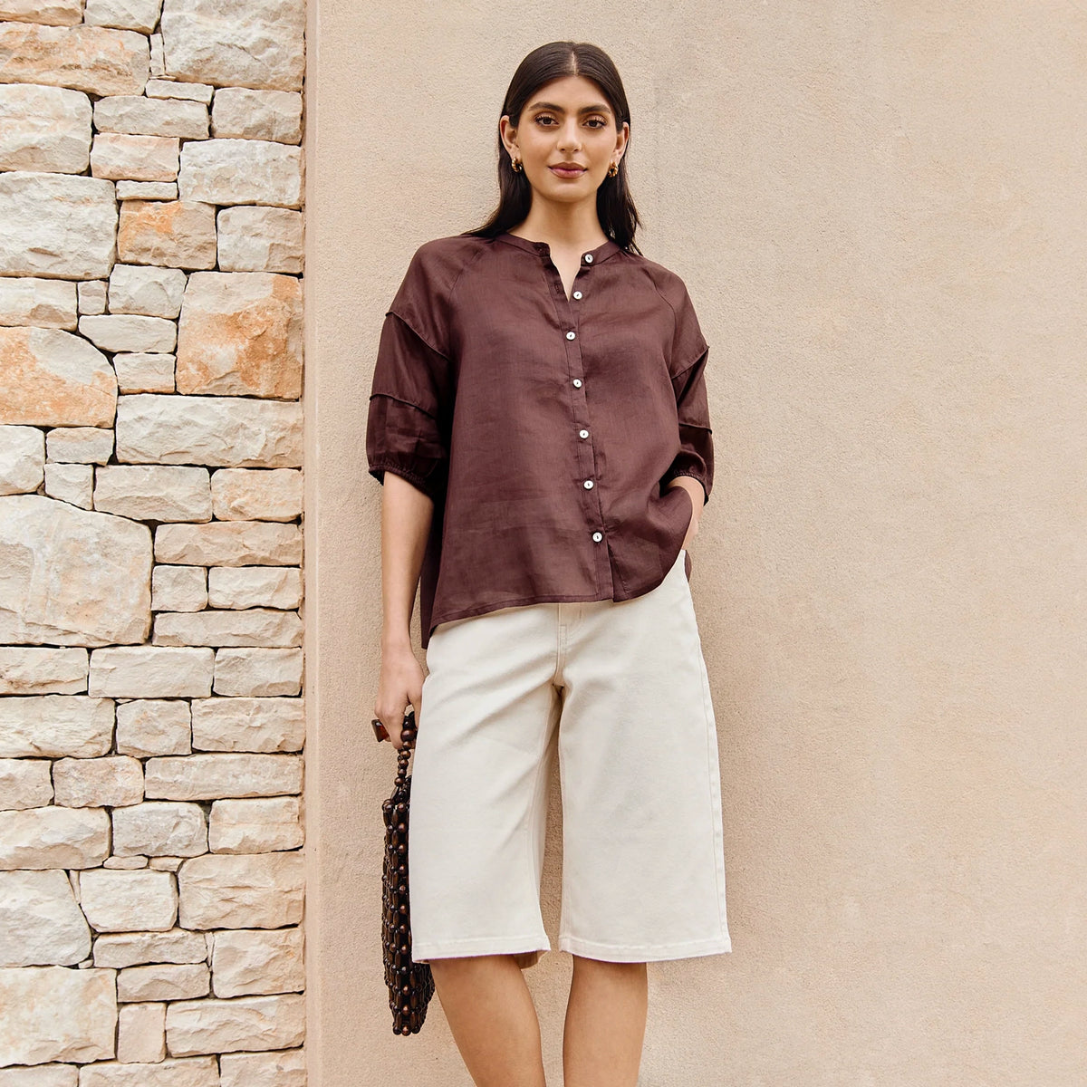 Marlow Cabana Blouse - Choc