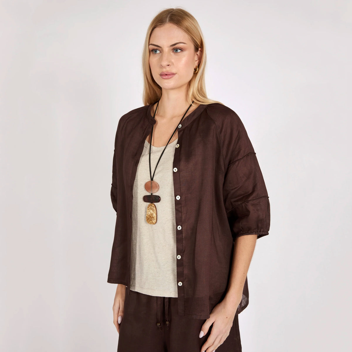 Marlow Cabana Blouse - Choc