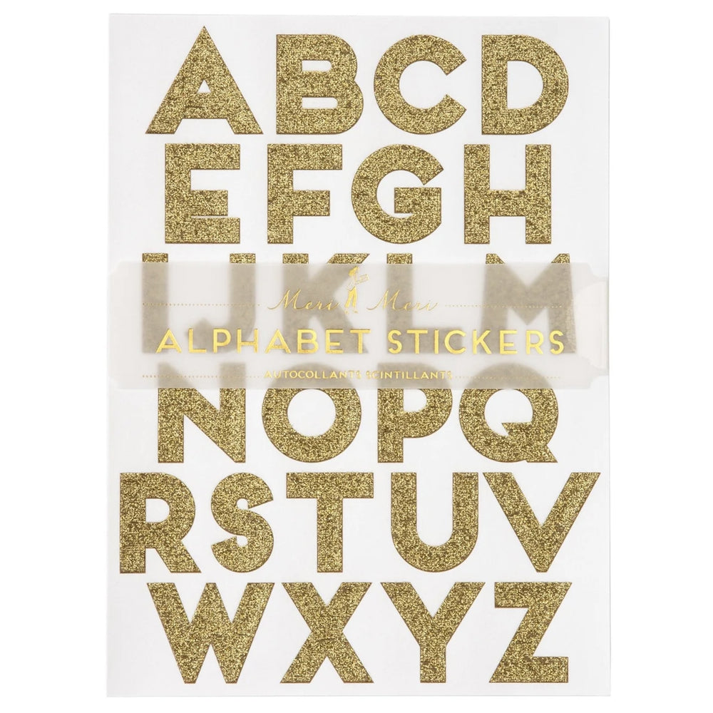 Meri Meri Sticker Sheet Set - Gold Glitter Alphabet | Tea Pea