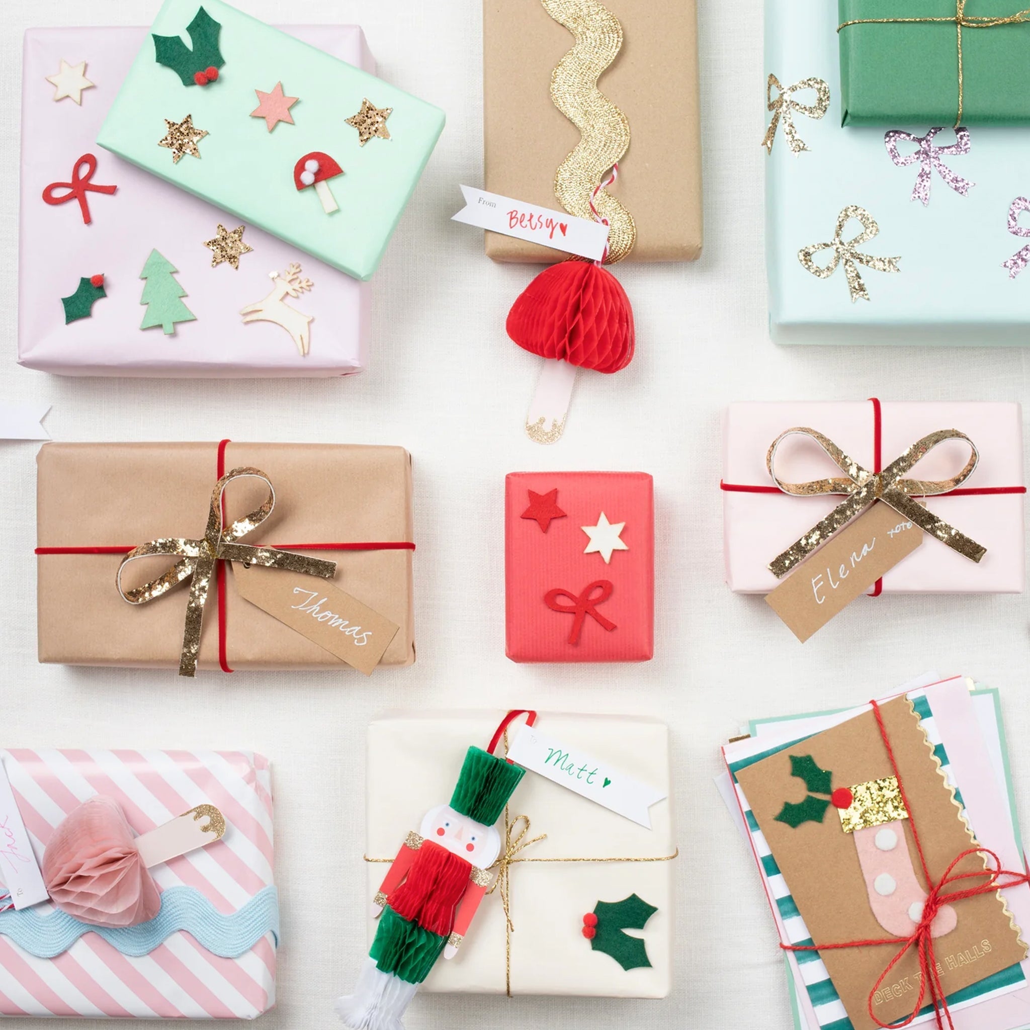 Meri Meri Decorations - Small Honeycomb Mushrooms with Gift Tags - Tea Pea Home