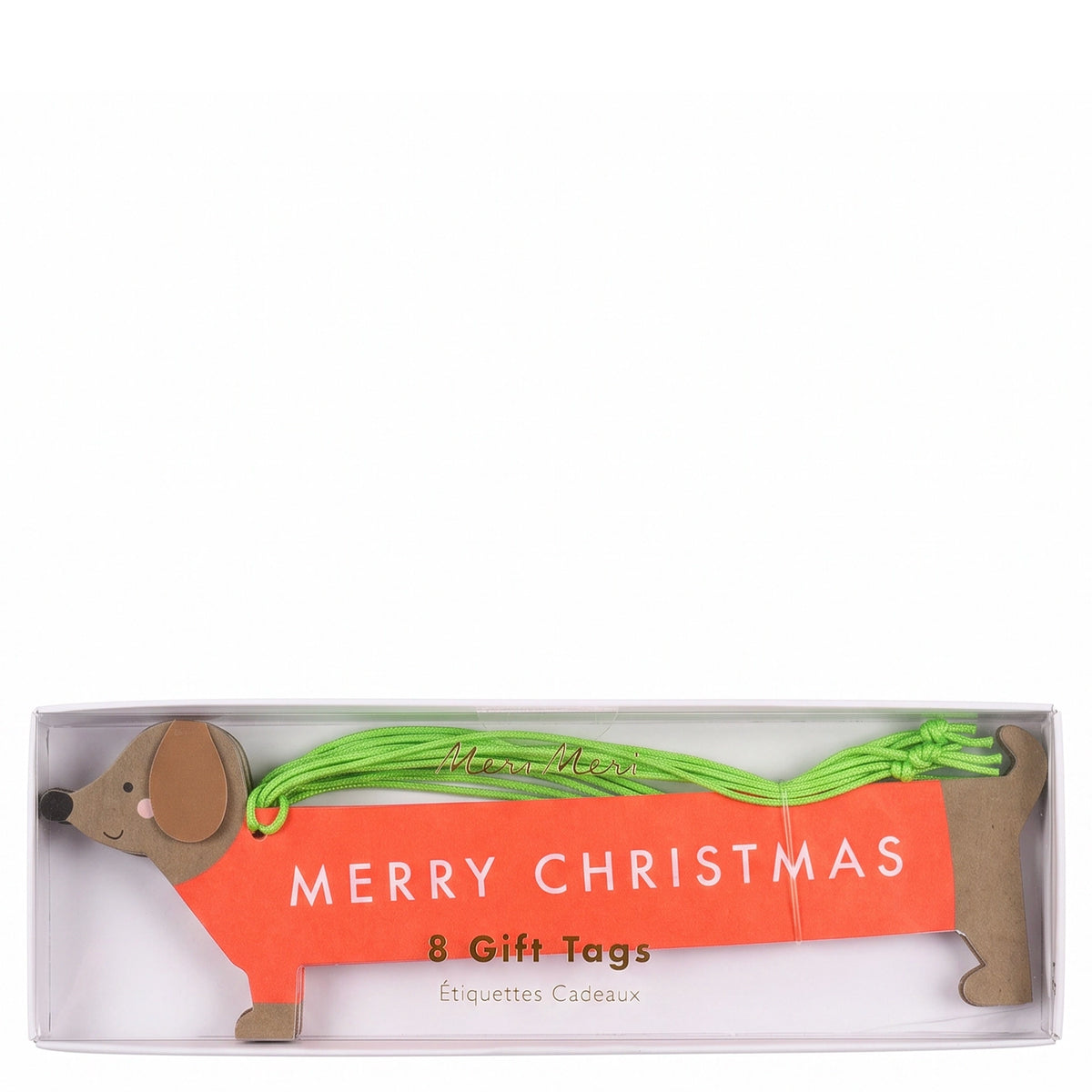 Meri Meri Christmas Gift Tag Set - Merry Christmas Sausage Dog