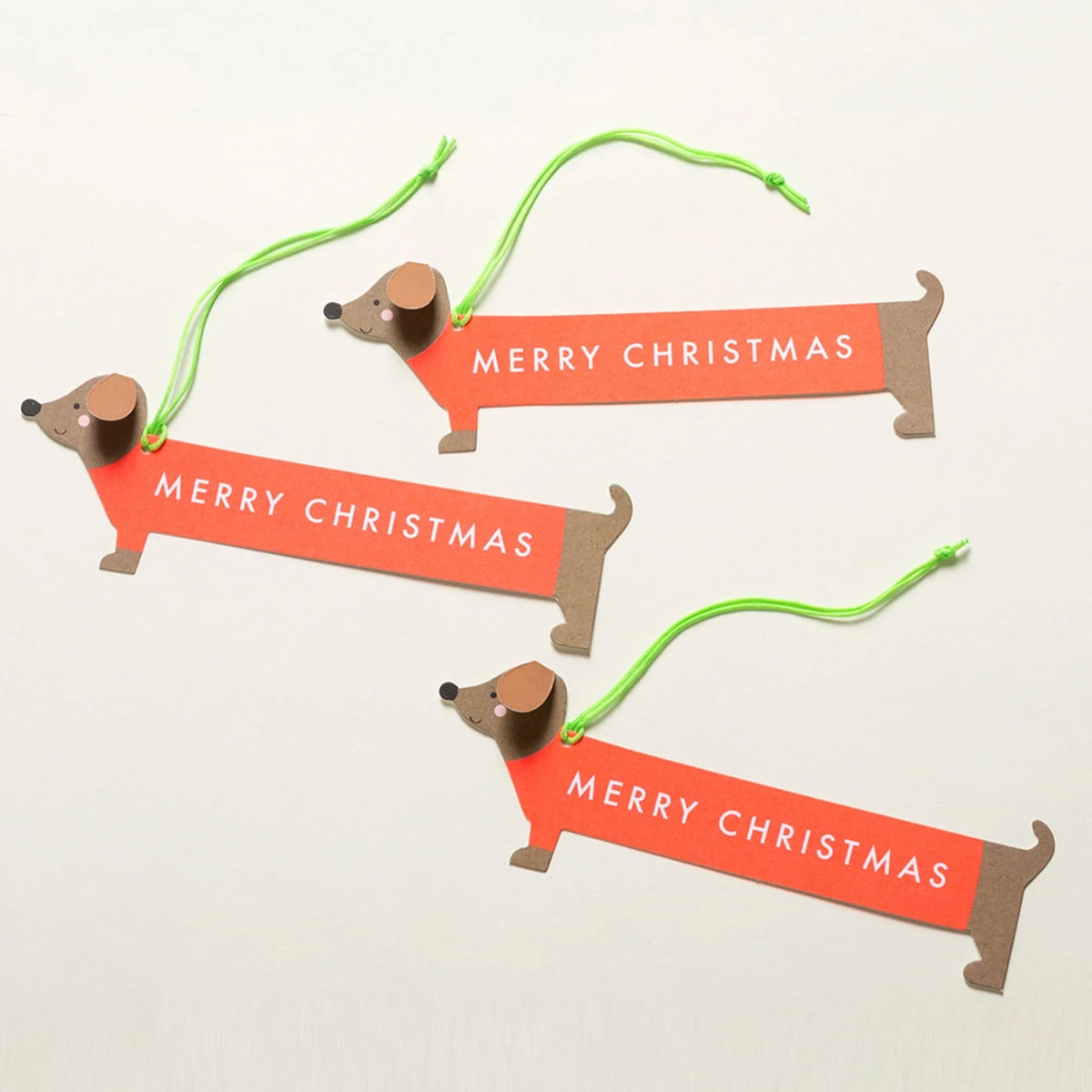 Meri Meri Christmas Gift Tag Set - Merry Christmas Sausage Dog