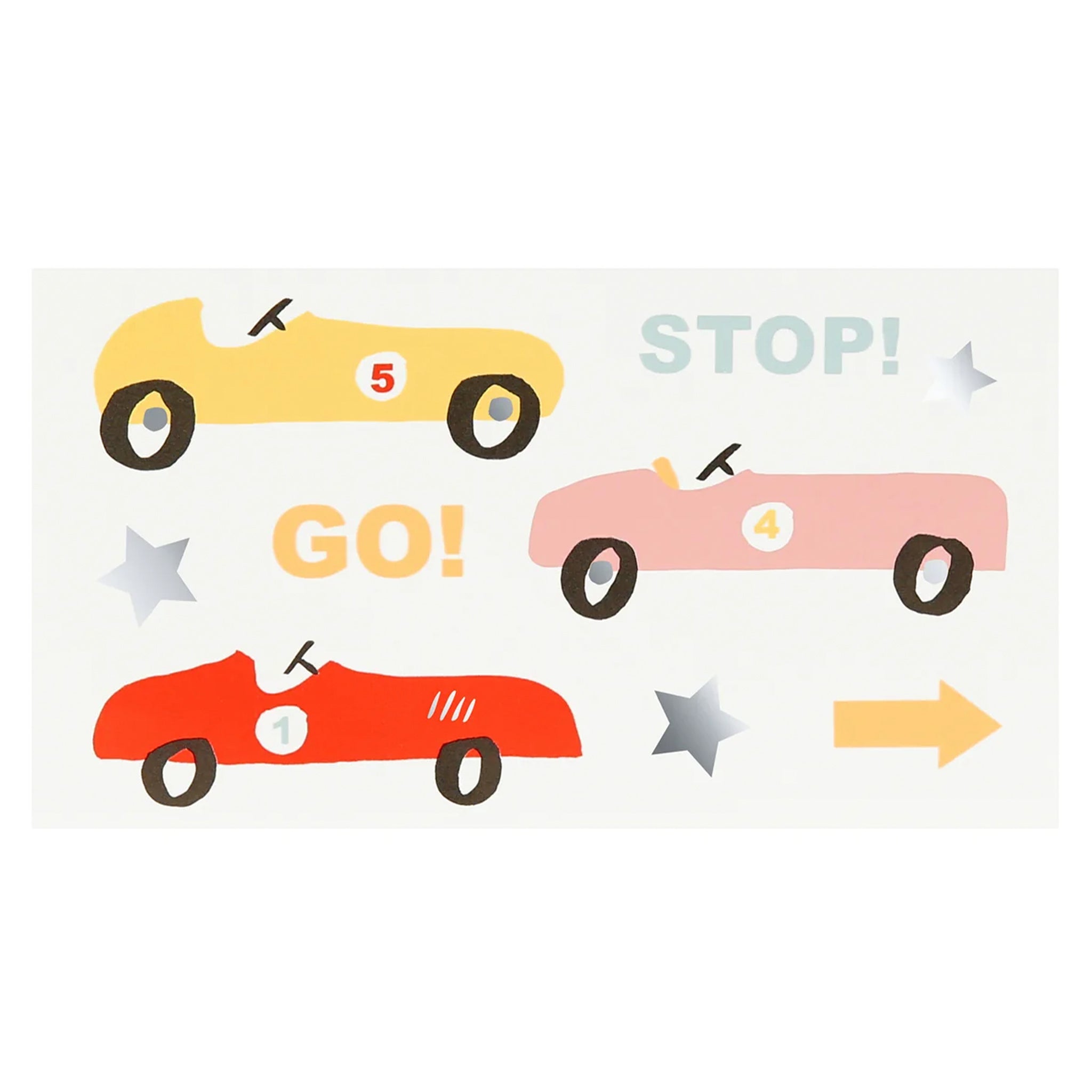 Meri Meri Temporary Tattoo Set - Race Cars