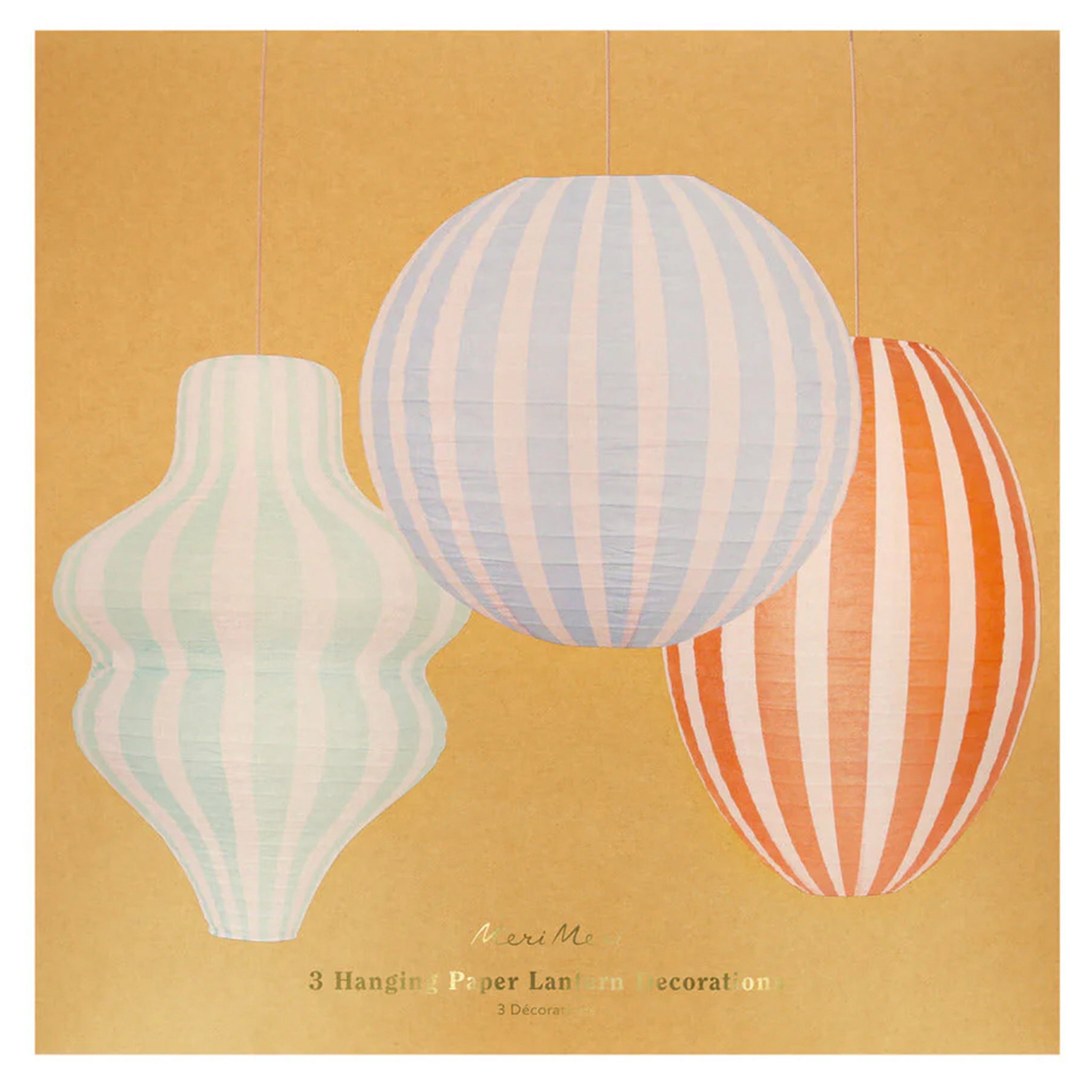 Meri Meri  x Molly Mahon Paper Lanterns - Stripy