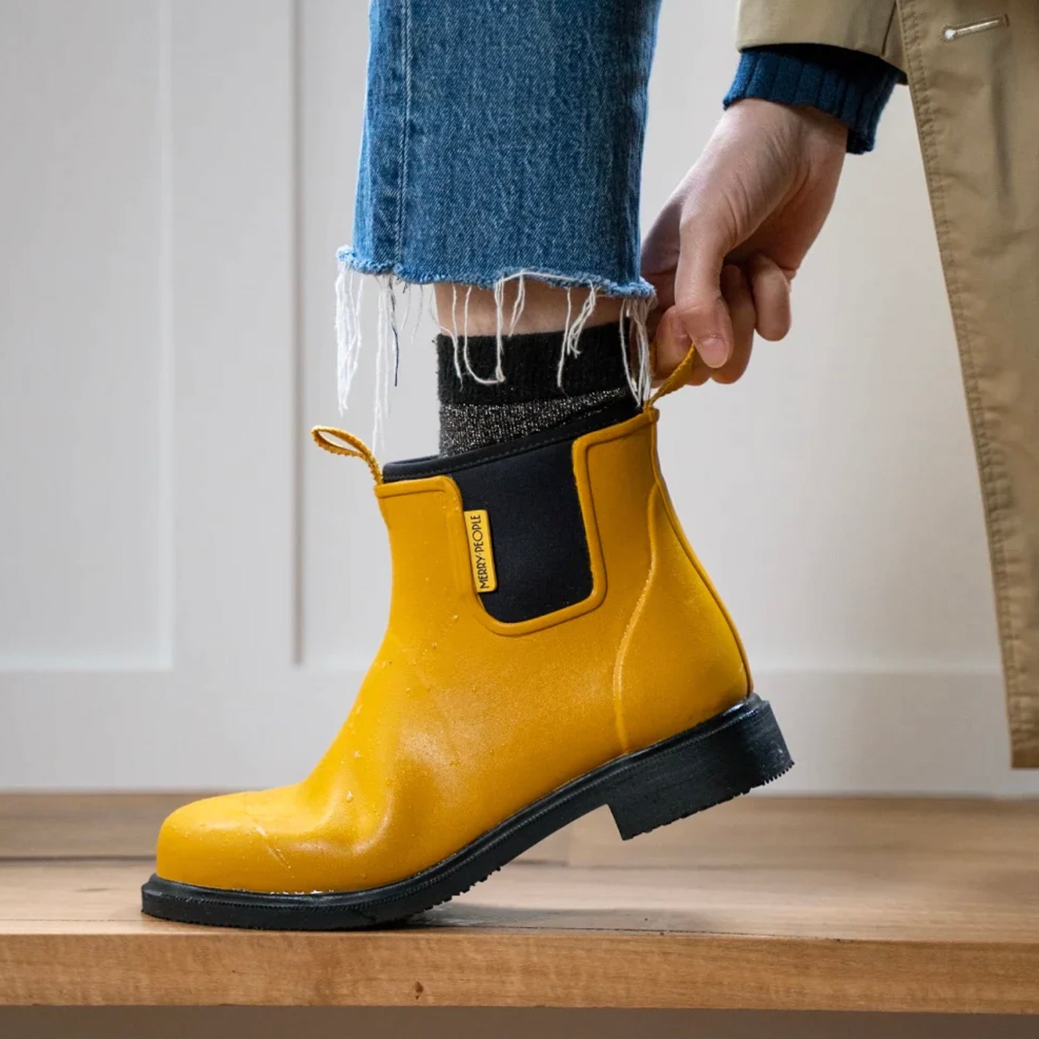 Merry People Bobbi Ankle Boots - Mustard & Black