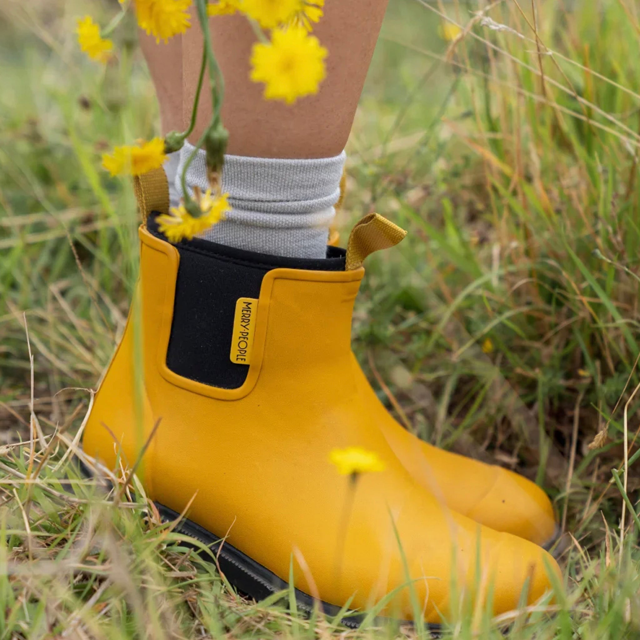 Merry People Bobbi Ankle Boots - Mustard & Black