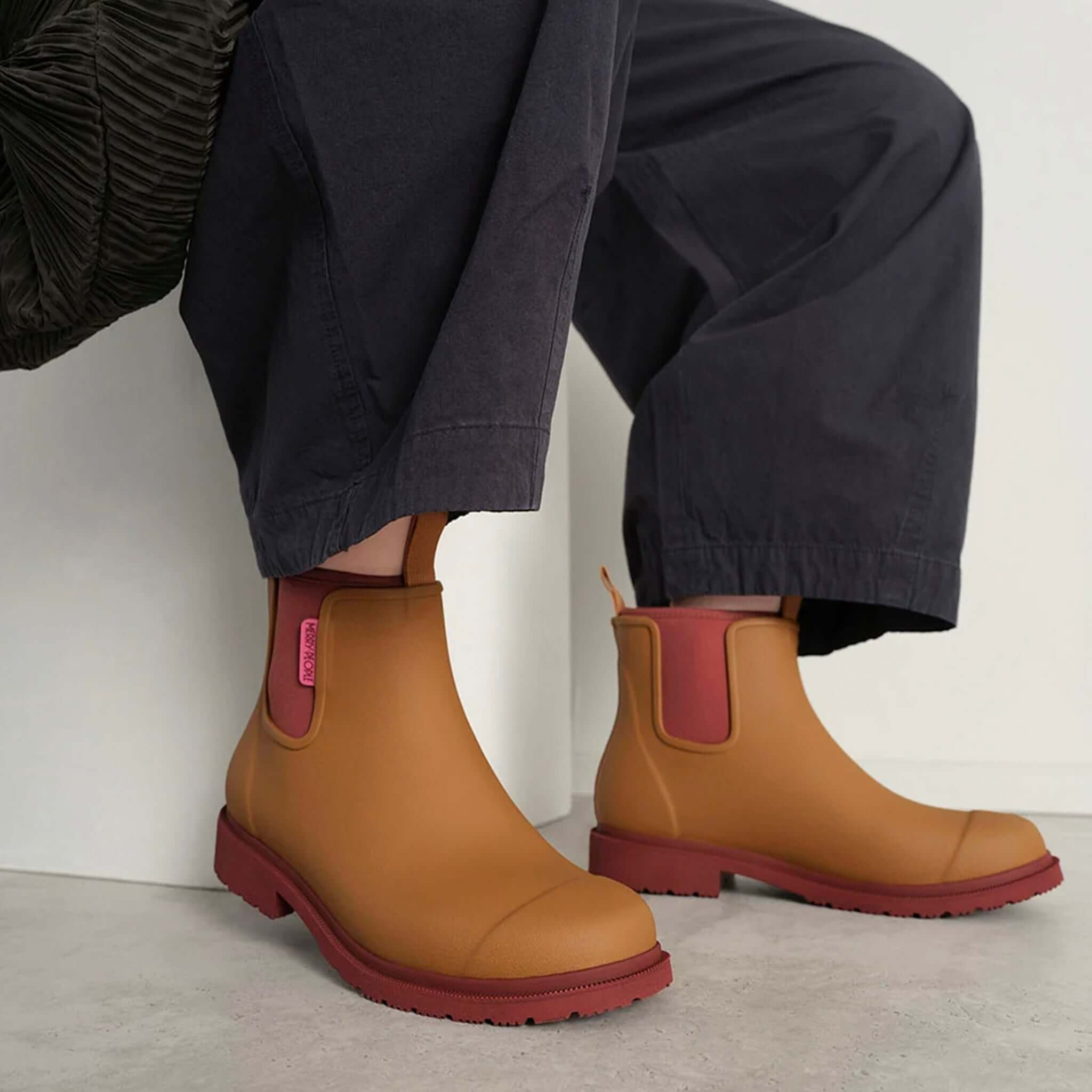 Merry People Bobbi Ankle Boots - Ochre worn with casual outfit, showcasing style and comfort.