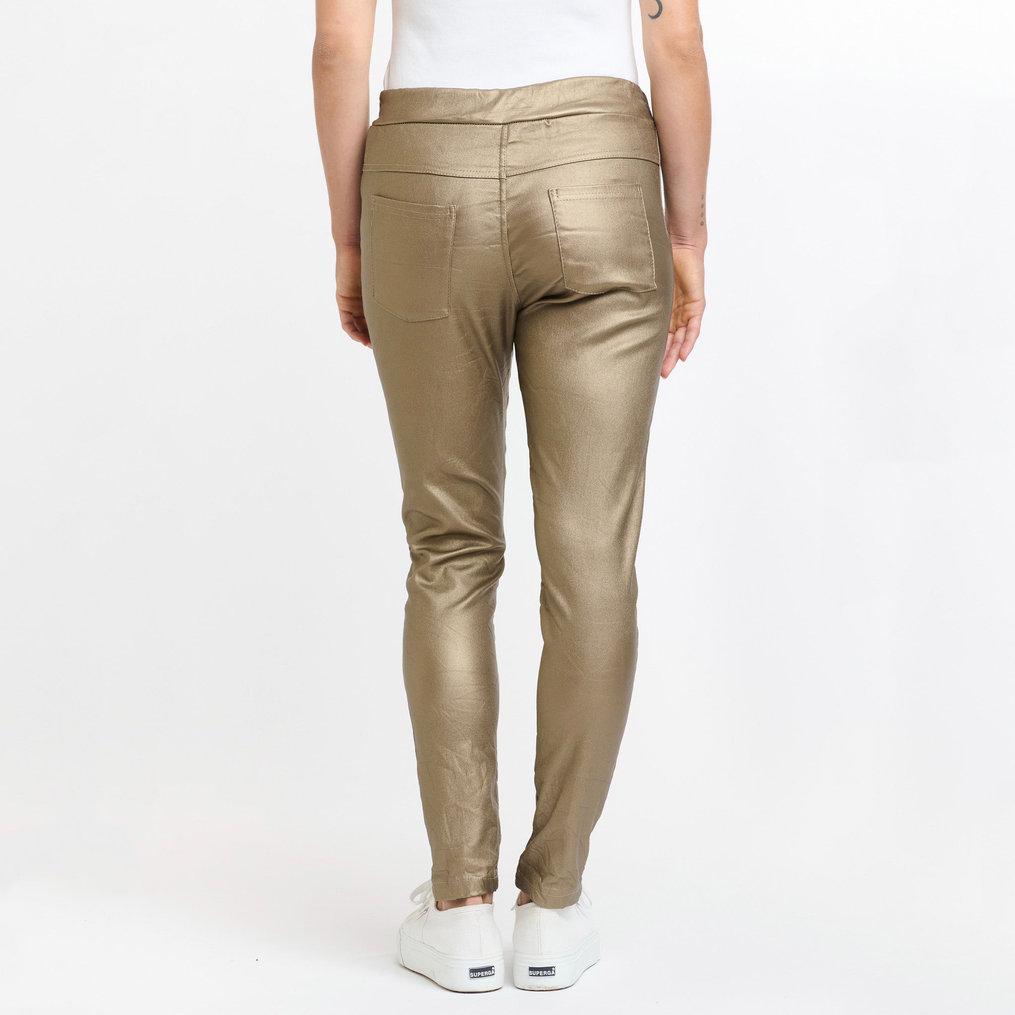 Metallic Jogger Pants - Gold