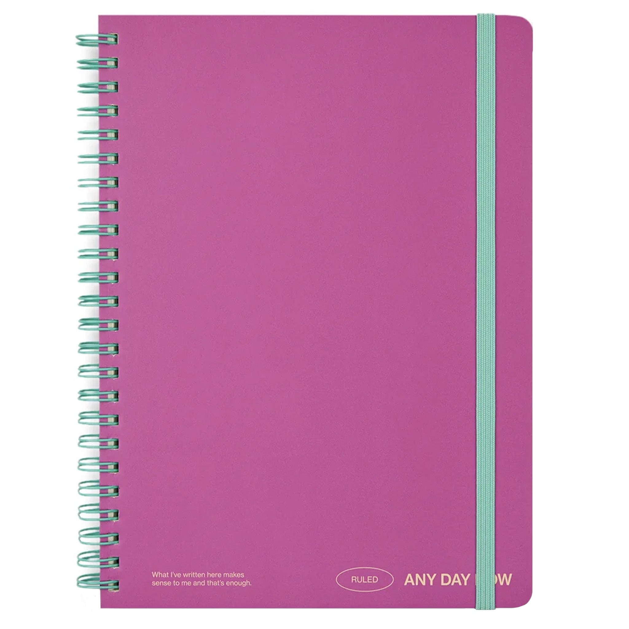 Milligram Any Day Now Spiral Ruled A5 Notebook - Magenta