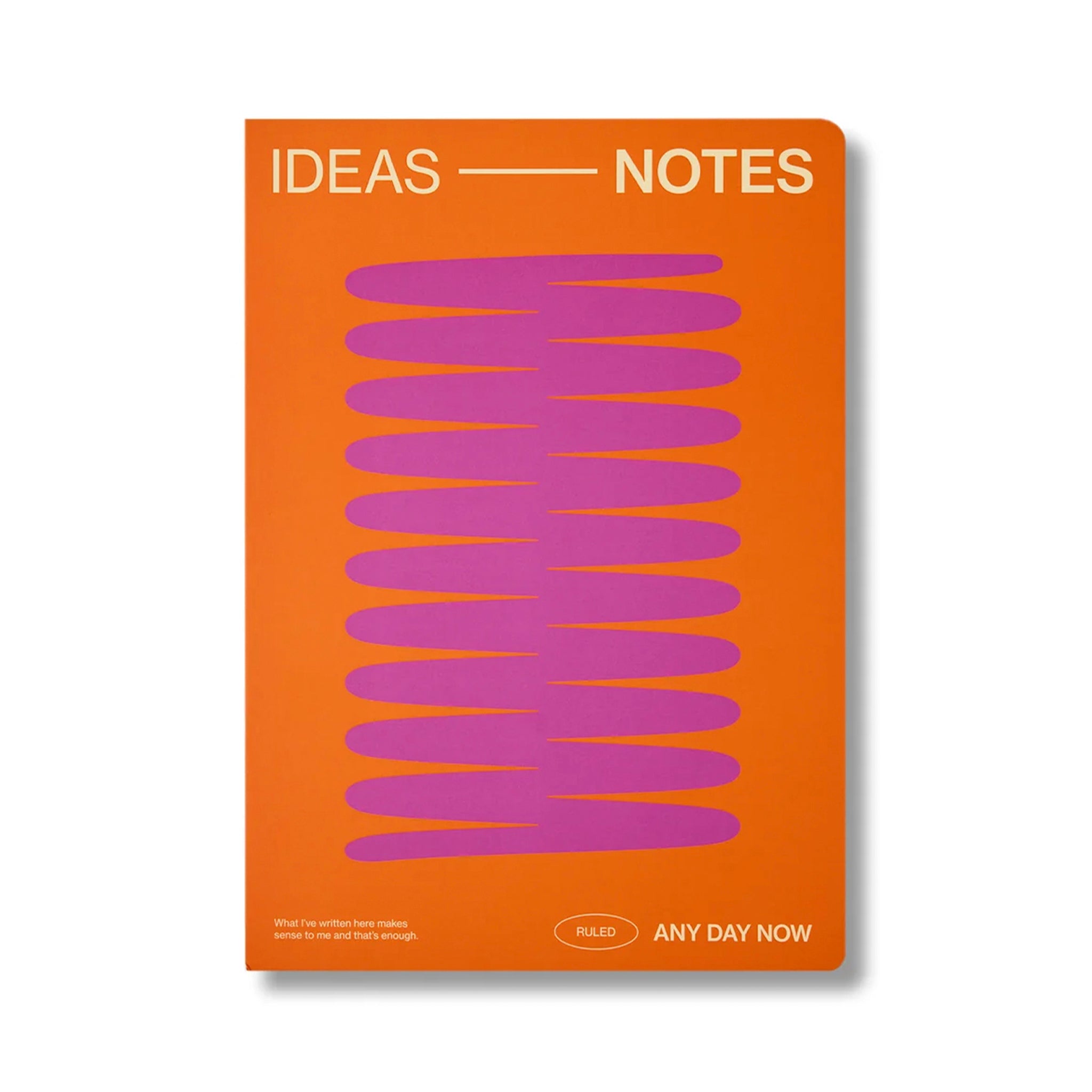 Milligram Any Day Now Open Bound A5 Ruled Notebook - Coral