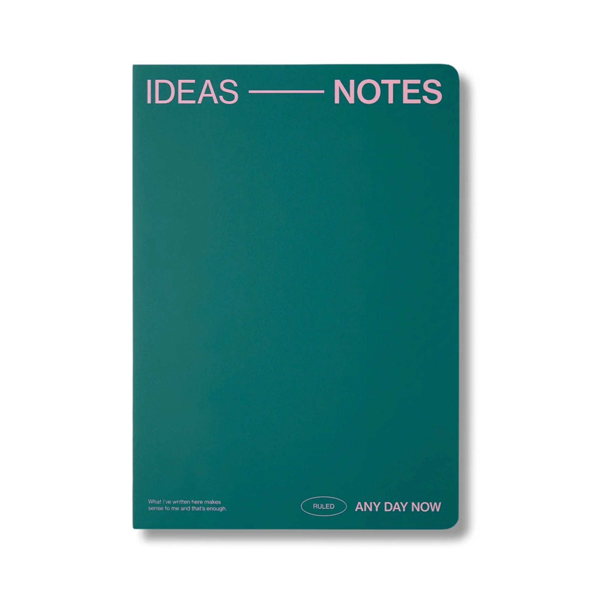 Milligram Any Day Now Open Bound A5 Ruled Notebook - Teal