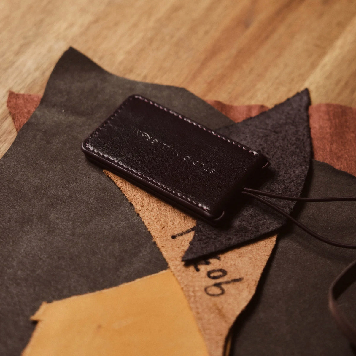 Milligram Leather Luggage Tag - Burgundy