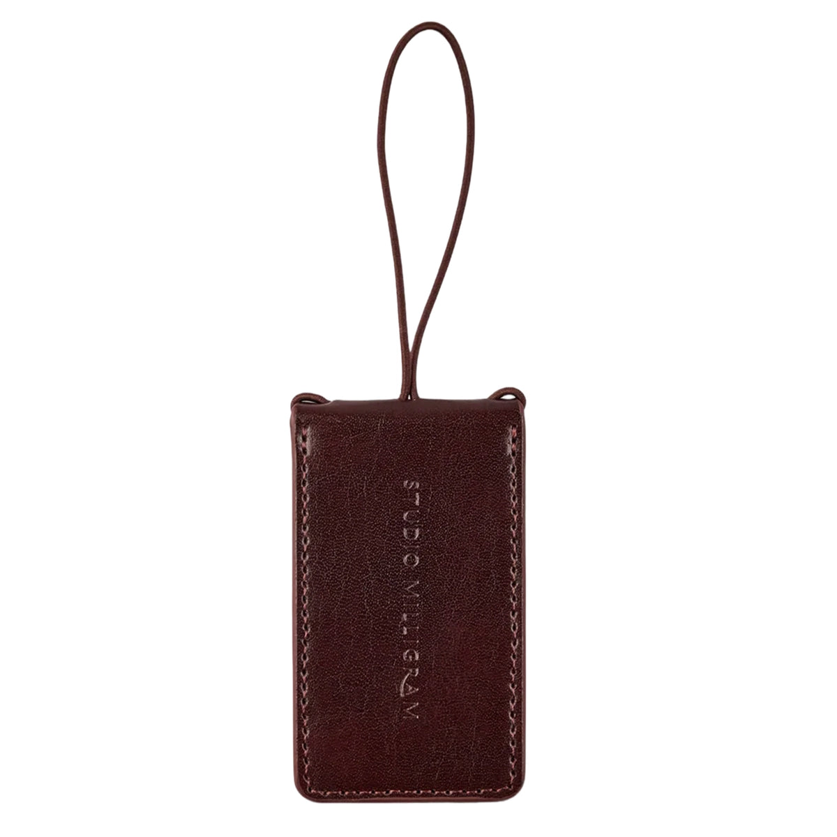 Milligram Leather Luggage Tag - Burgundy