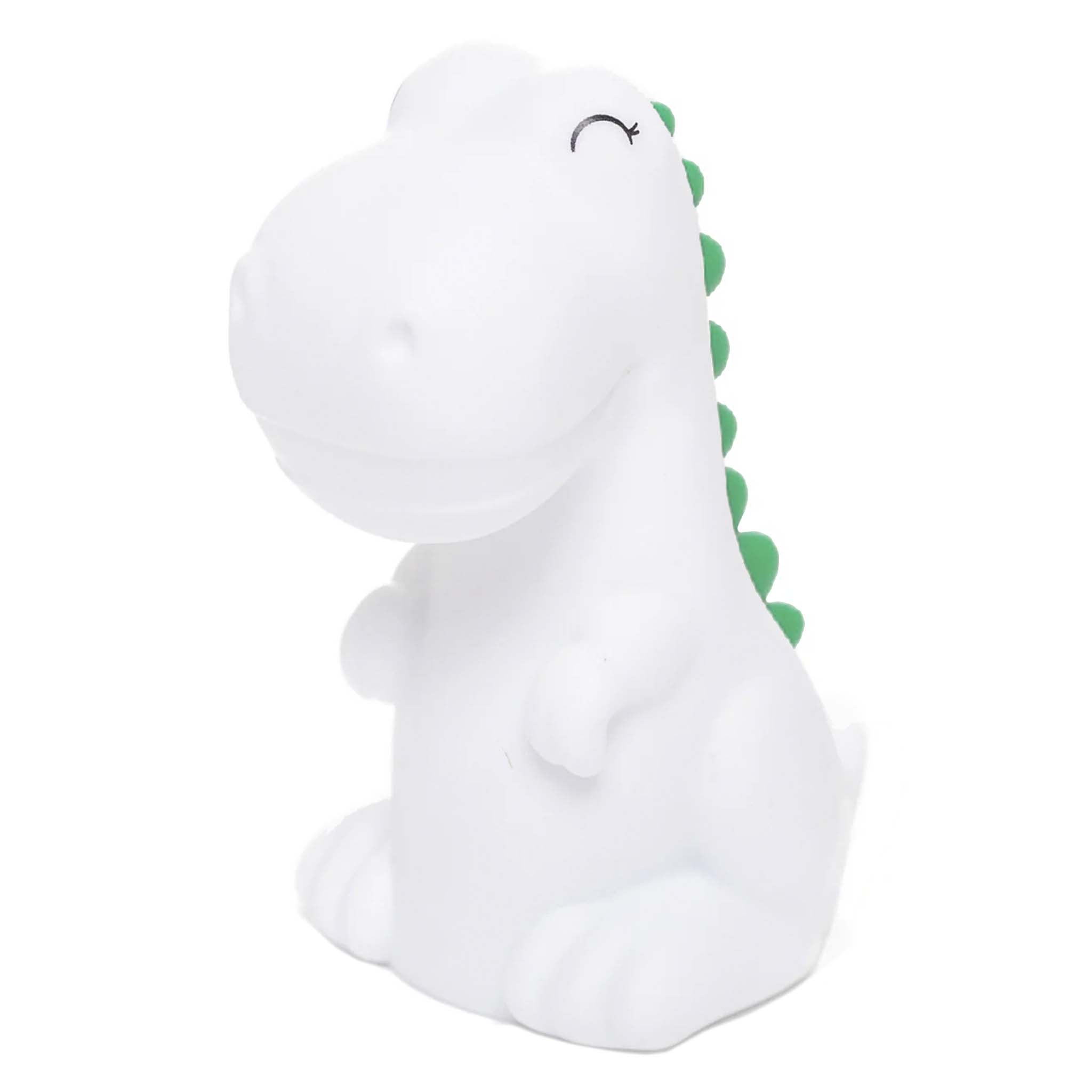 Mini Colour Changing Nightlight Baby Dinosaur - White & Green, adorable dinosaur nightlight with soothing glow and color-changing LED.