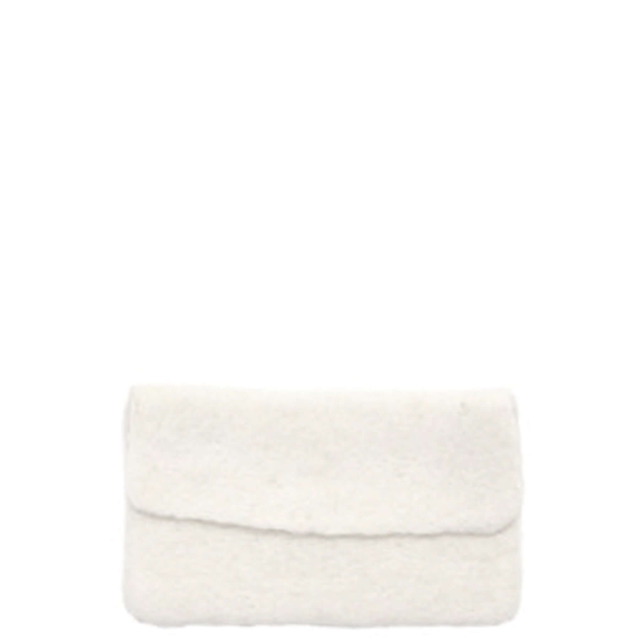 Muskhane Felt Glasses Case - Natural in soft white woolen felt, handmade in Nepal.