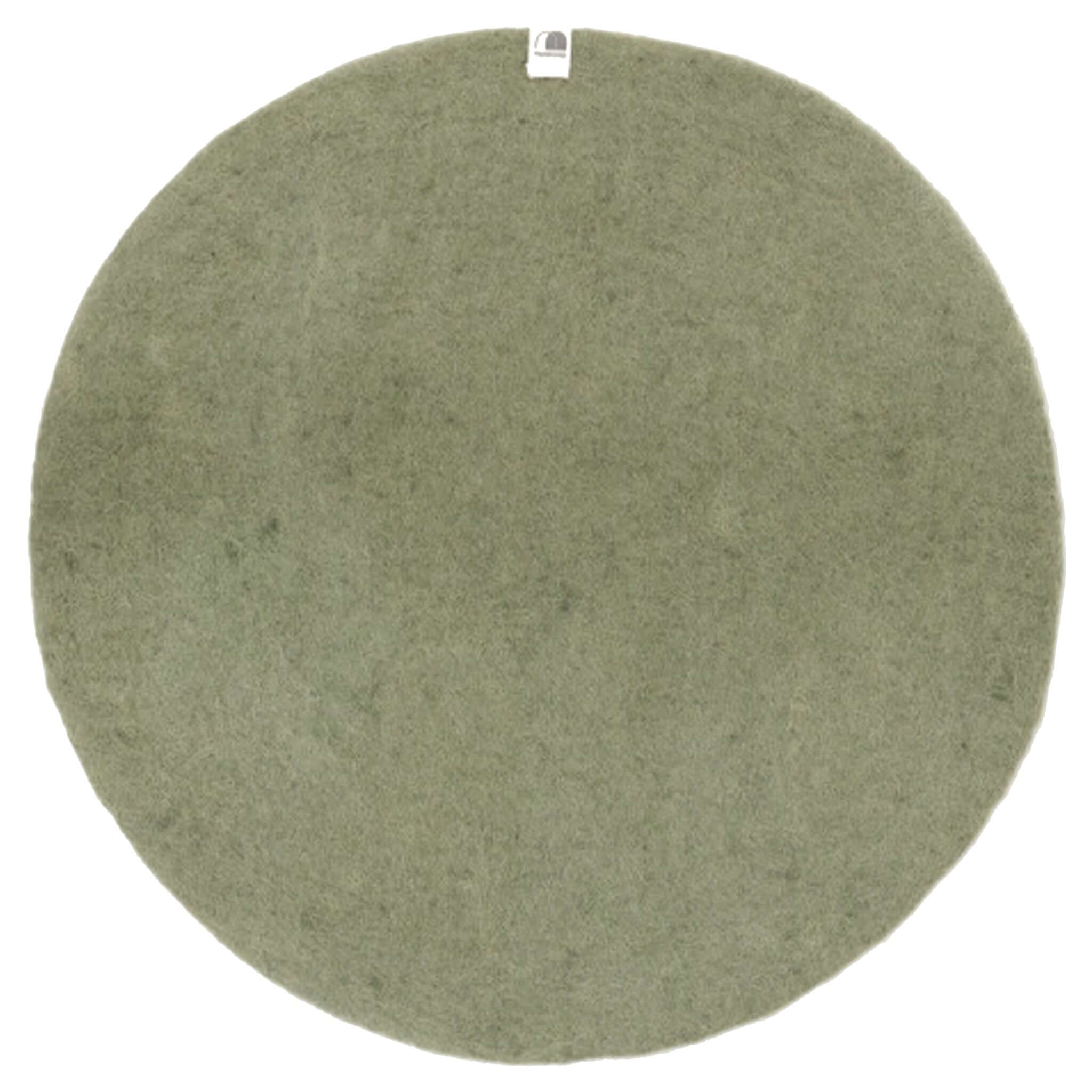 Muskhane Felt Plain Round Placemat - Sage Large, round felt placemat in sage color perfect for table settings or as a trivet.