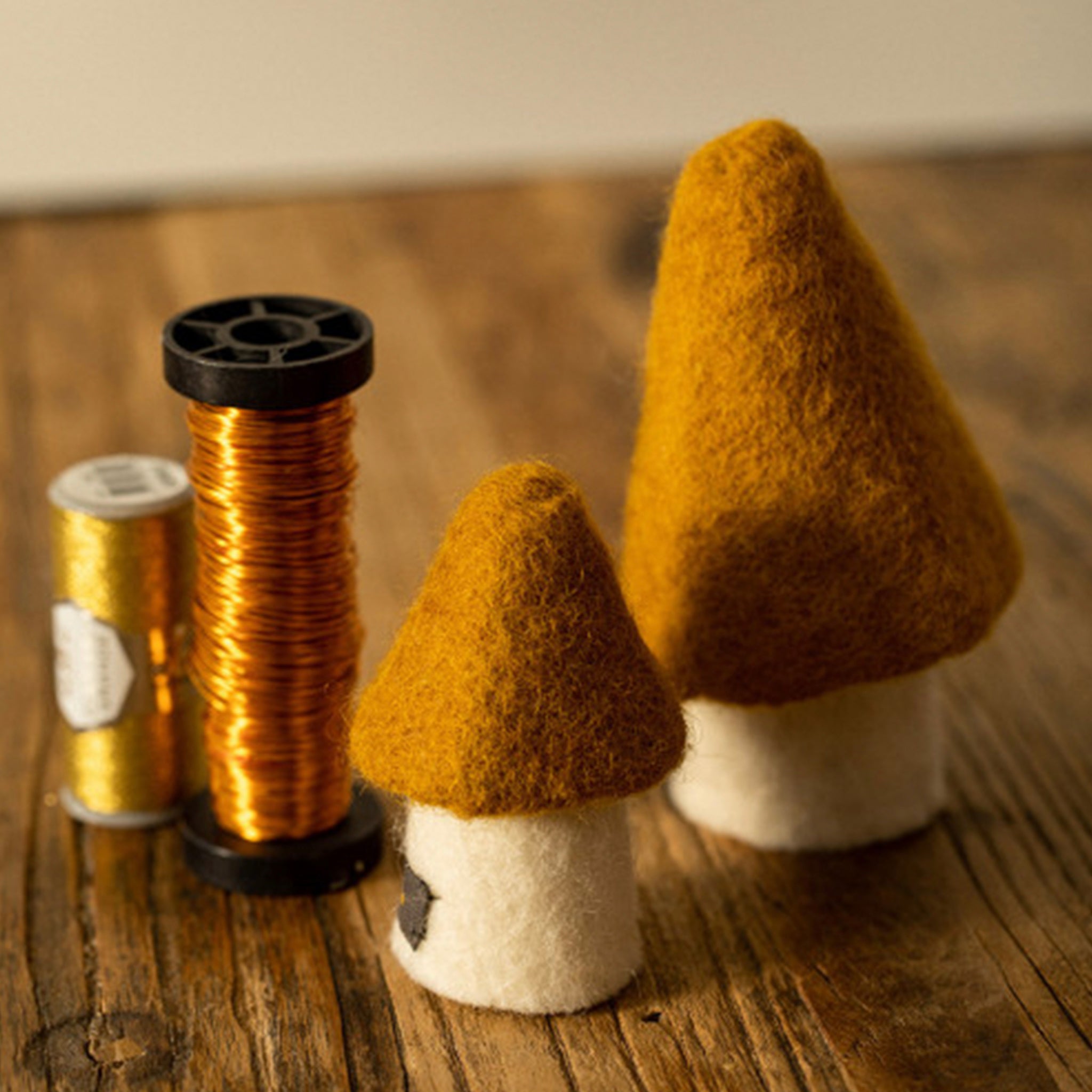 Muskhane Felt Morel Mushroom - Small Gold