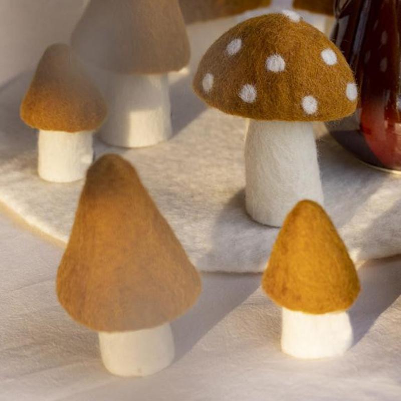 Muskhane Felt Morel Mushroom - Large Gold - Tea Pea Home