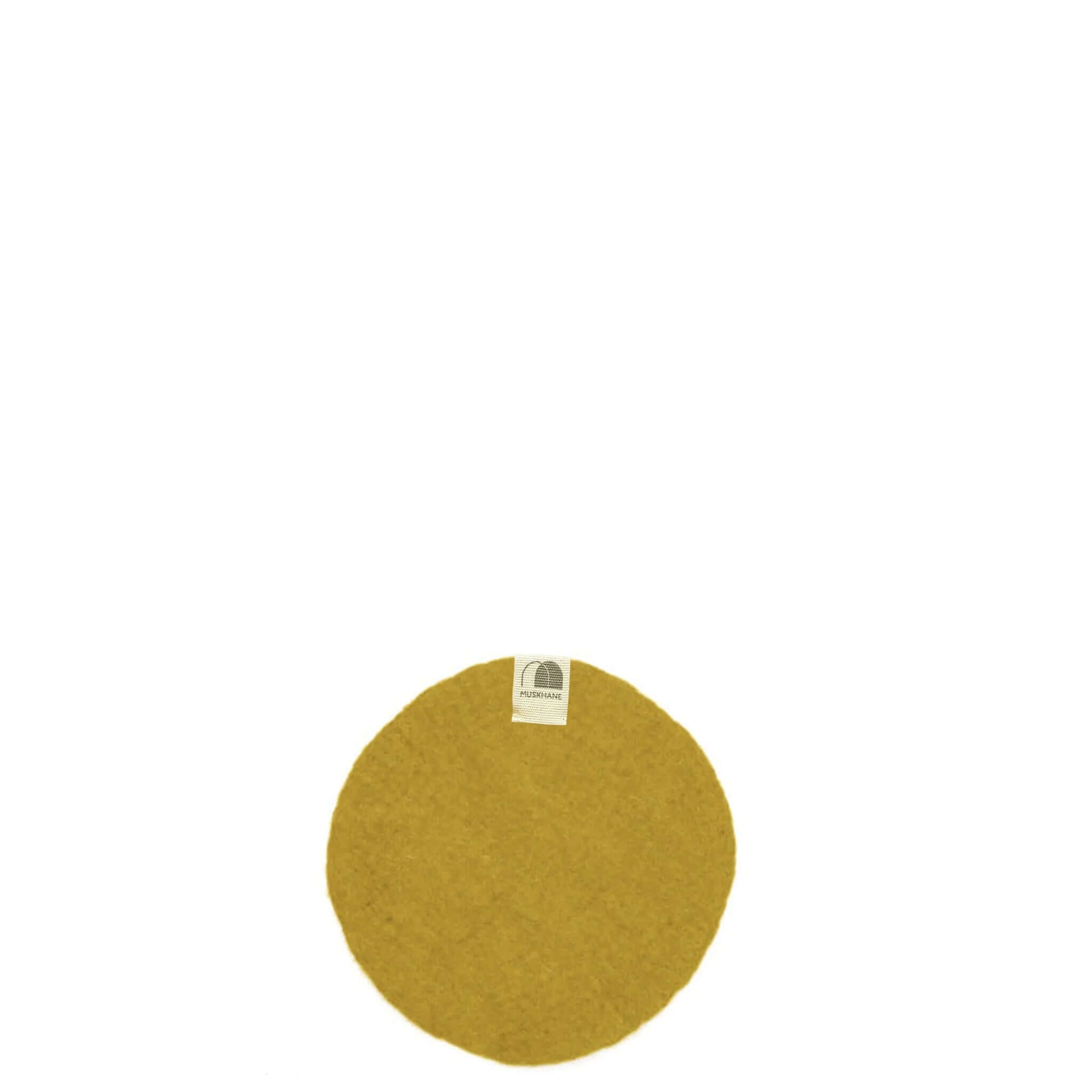 Muskhane Felt Plain Round Coaster - Pistachio in a vibrant pistachio color, made from 100% felt, handmade in Nepal.