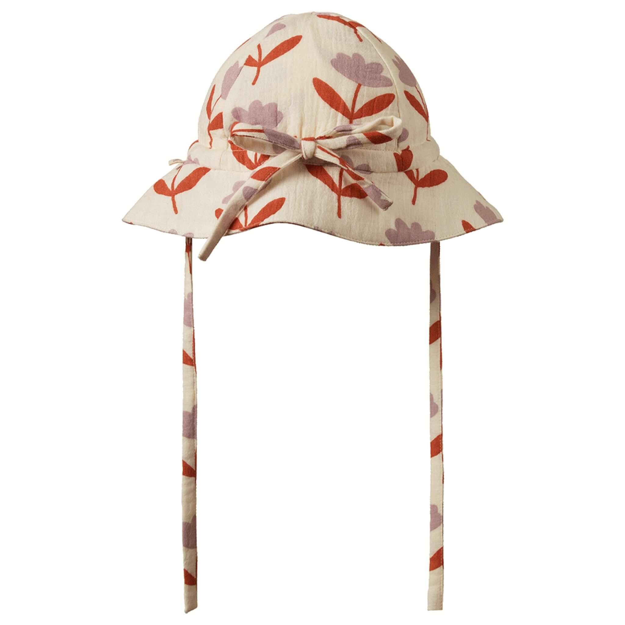 Nature Baby Muslin Sunhat - Fleurette featuring floral design and adjustable ties for little explorers.