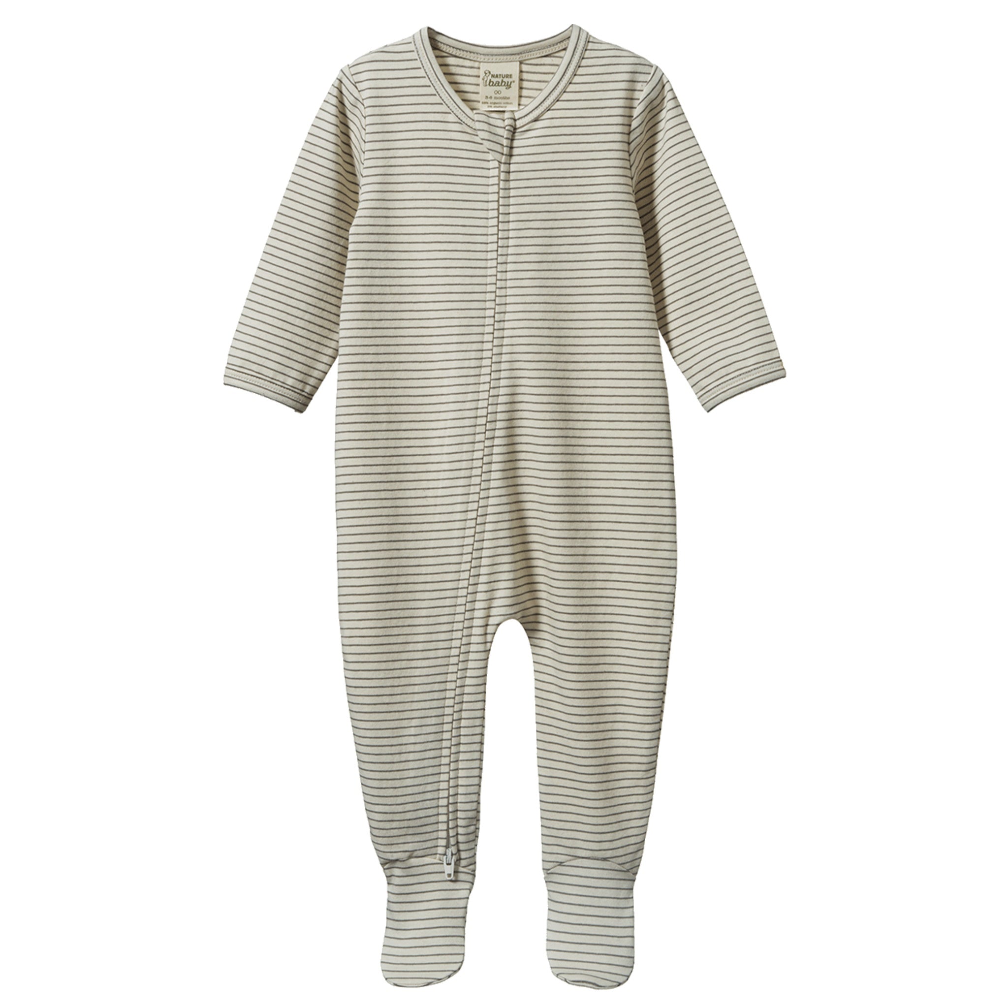 Nature Baby Organic Cotton Dreamlands Suit - Mushroom Pinstripe