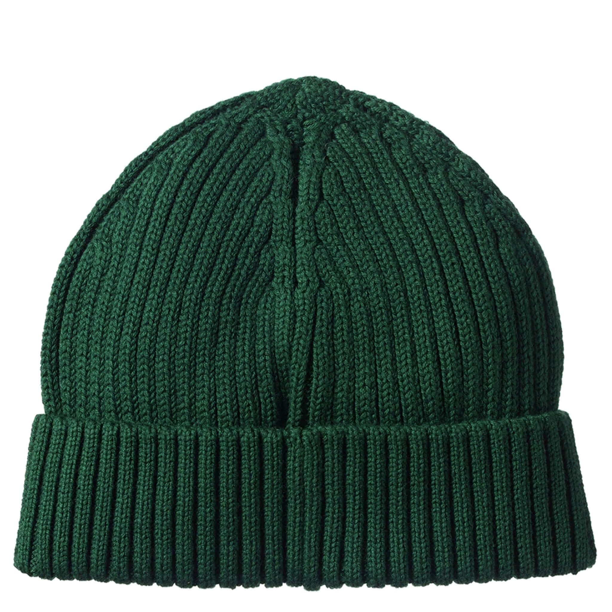 Nature Baby Organic Cotton Forest Beanie - Eden ribbed chunky knit mini fisherman beanie in deep green, GOTS organic cotton