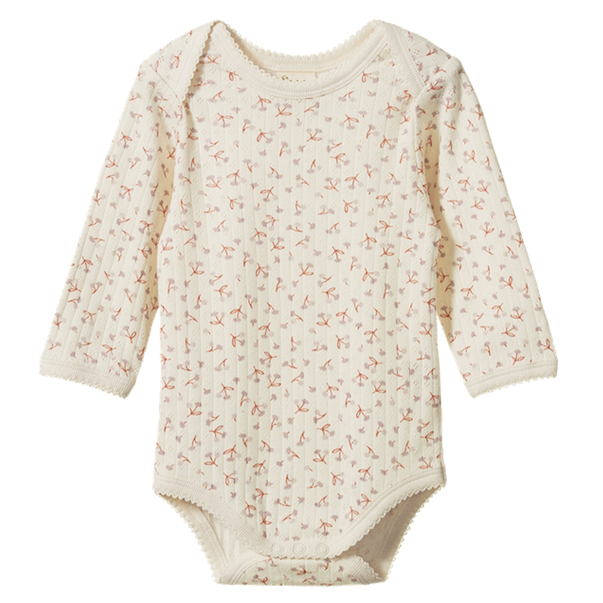 Nature Baby Organic Cotton Long Sleeve Bodysuit - Pointelle Dandelion