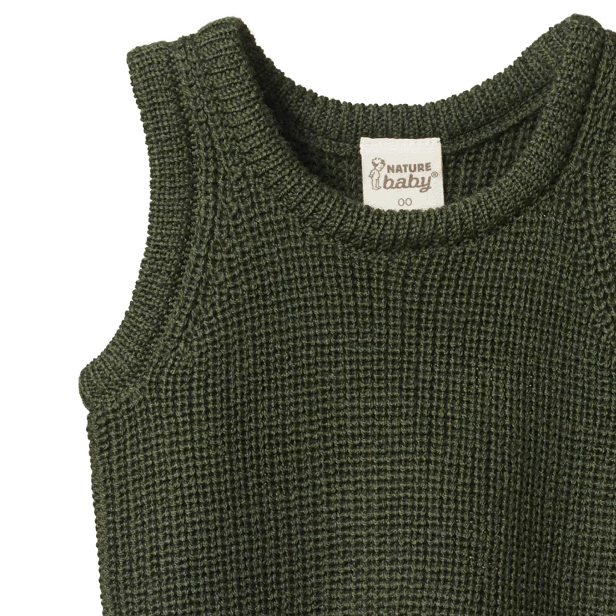 Nature Baby Organic Merino Chunky Knit Vest - Thyme