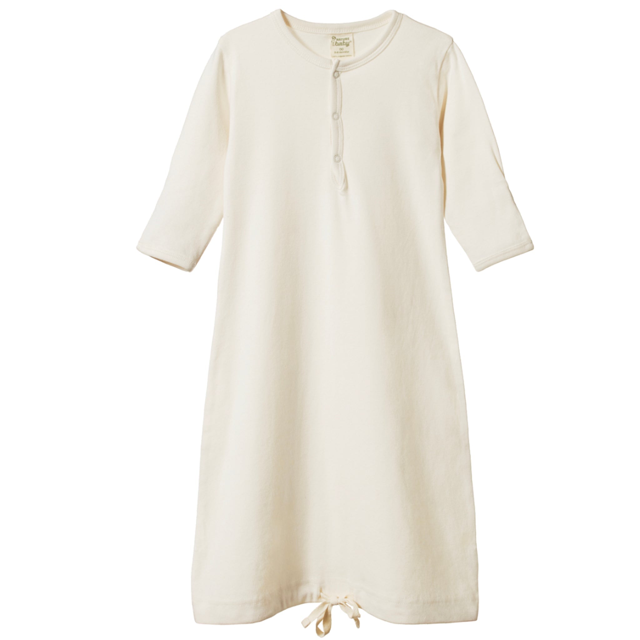 Nature Baby Organic Cotton Sleeping Gown - Natural - Tea Pea Home