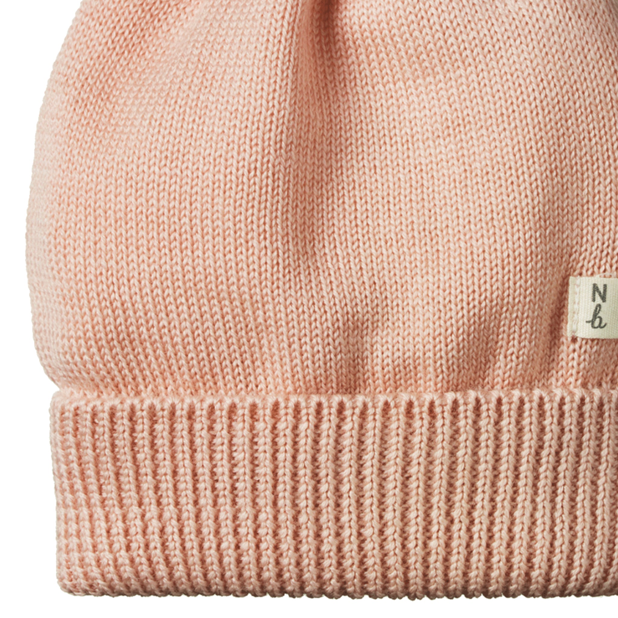 Nature Baby Organic Merino Alpine Pom Pom Beanie - Rose Dust