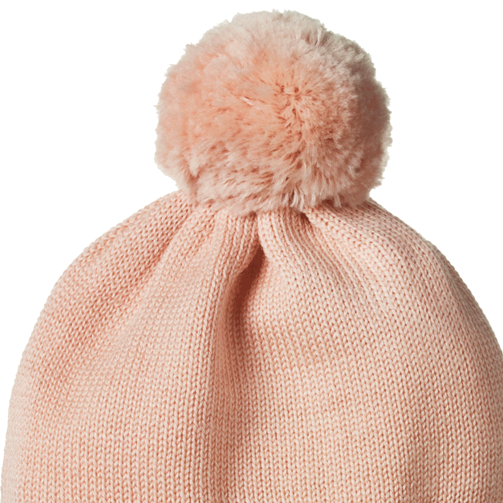 Nature Baby Organic Merino Alpine Pom Pom Beanie - Rose Dust